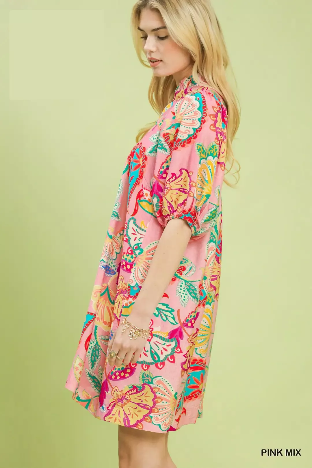 Umgee Paisley Print Mini Dress - Image 2