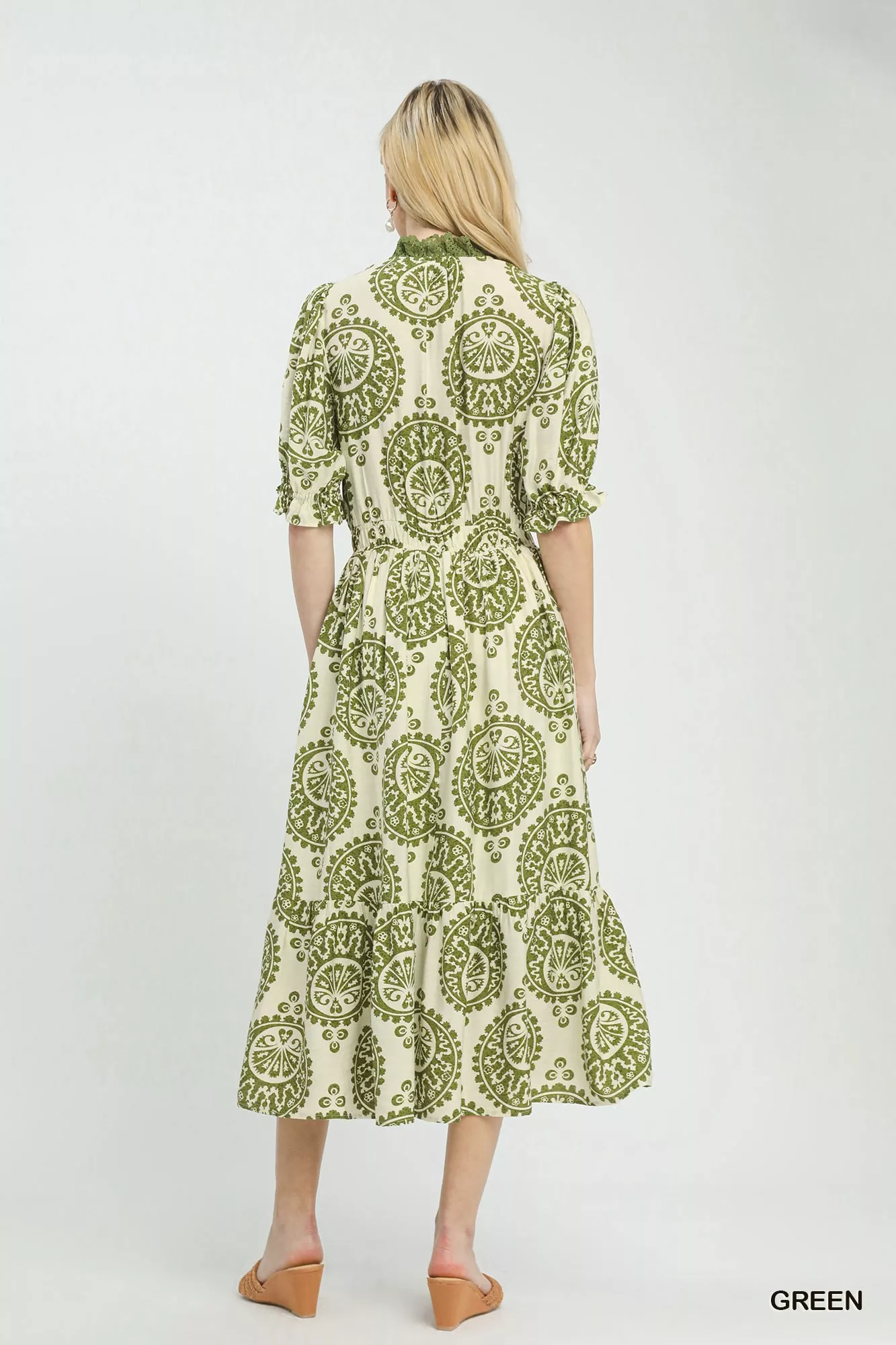 Umgee Paisley Smocked Waist Midi Dress - Image 4