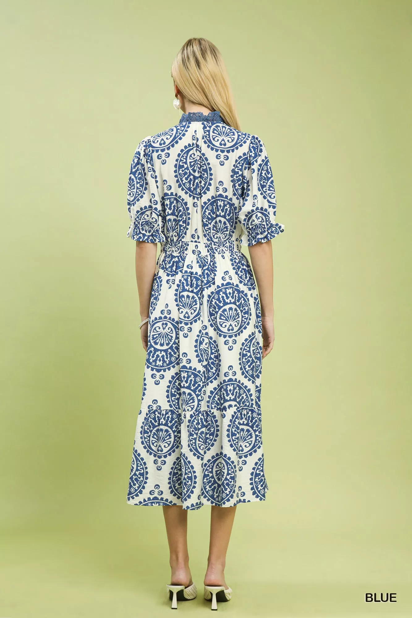 Umgee Paisley Smocked Waist Midi Dress - Image 4