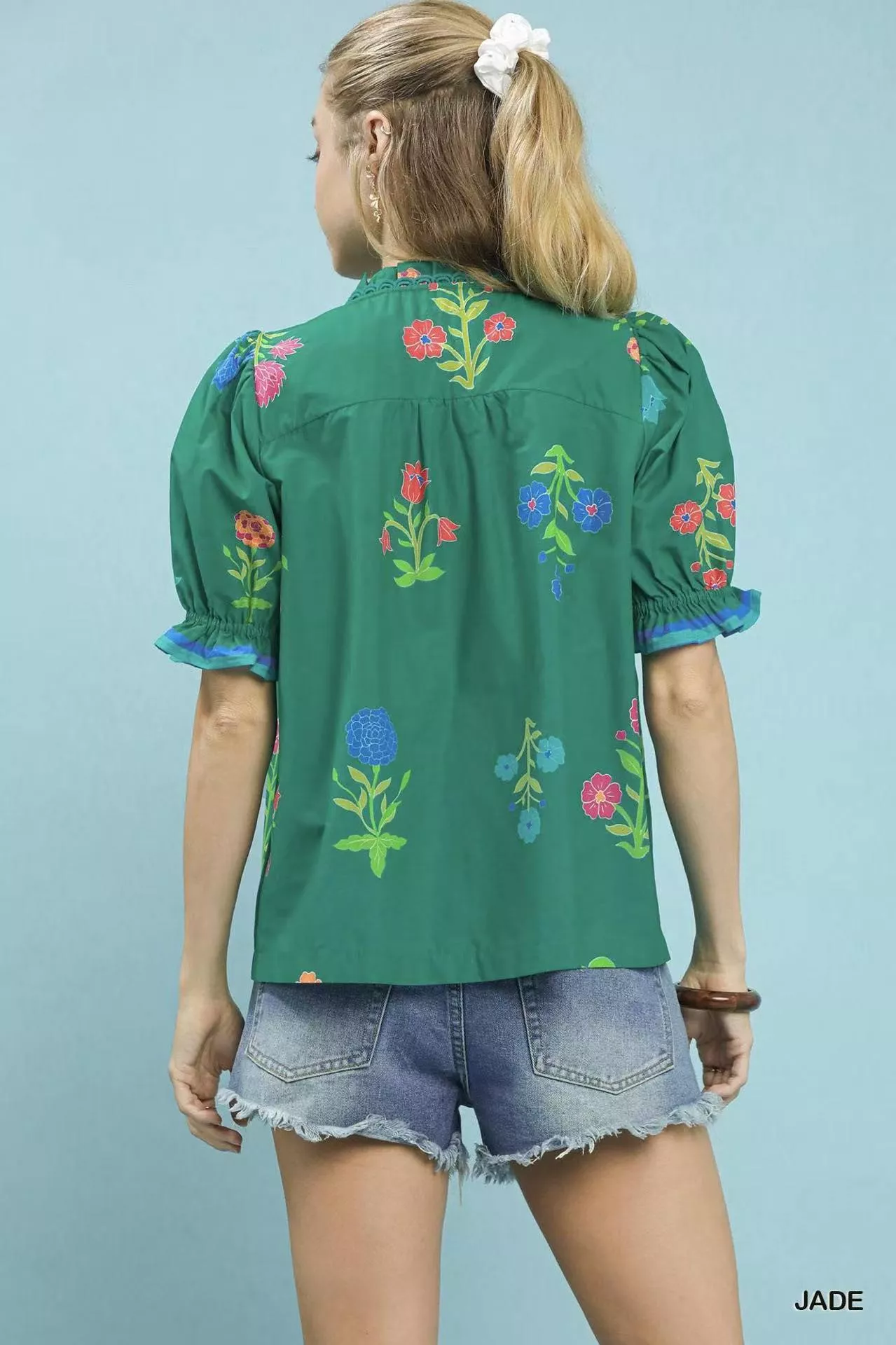 Umgee Petal Parade Print Button-Down Blouse - Image 3