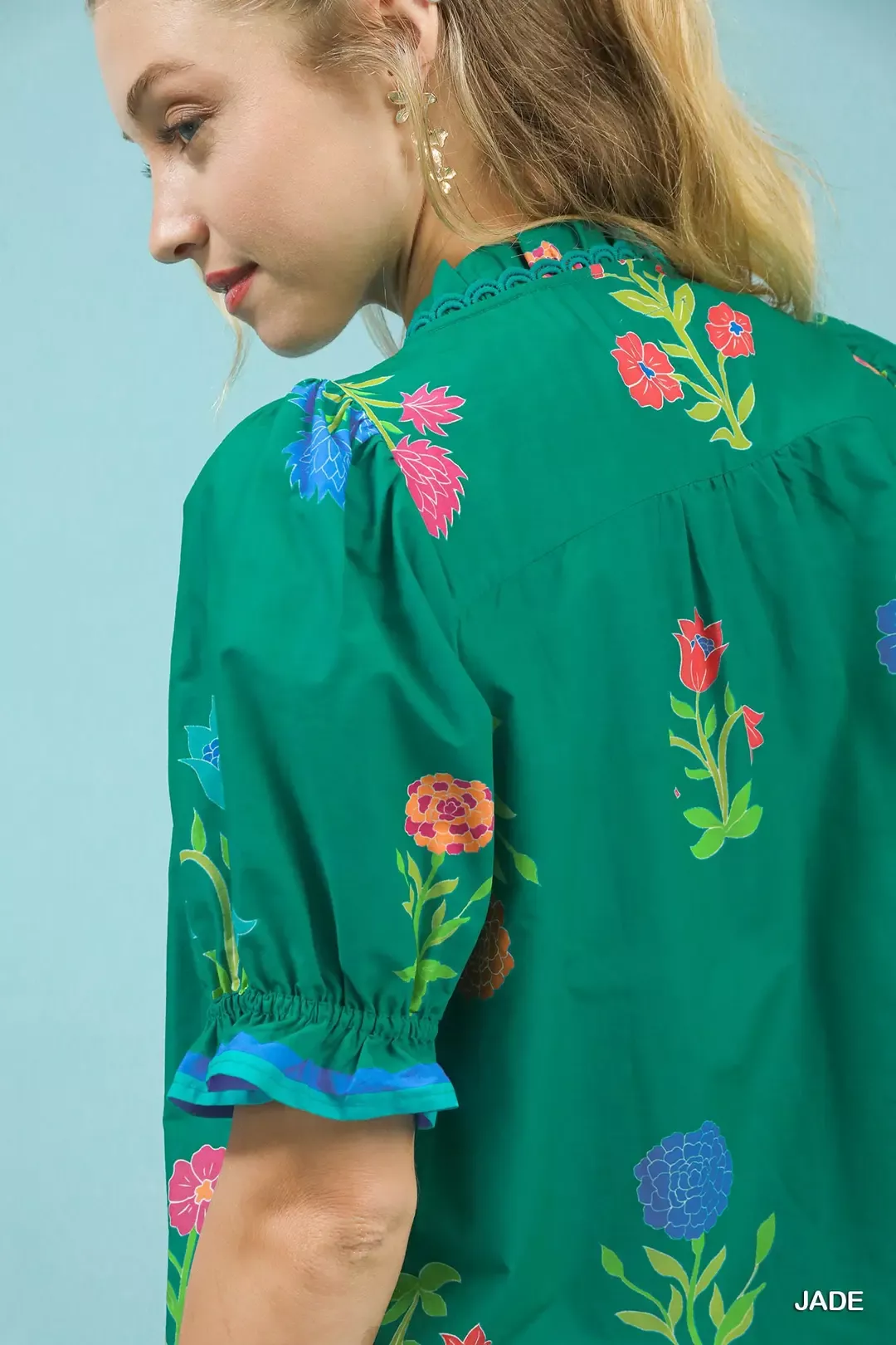 Umgee Petal Parade Print Button-Down Blouse - Image 5