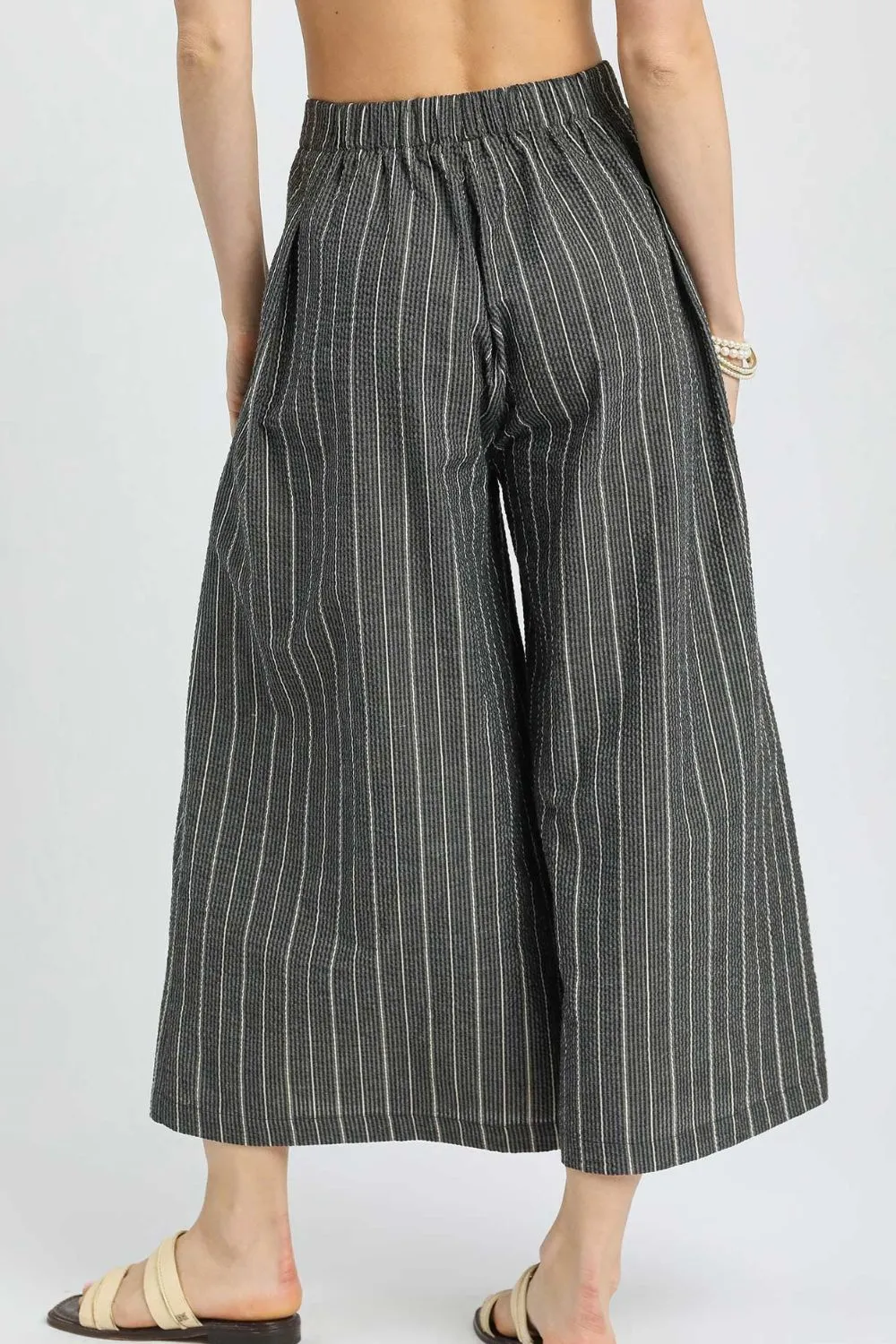 Umgee Pinstripe Crop Palazzo Pants - Image 3