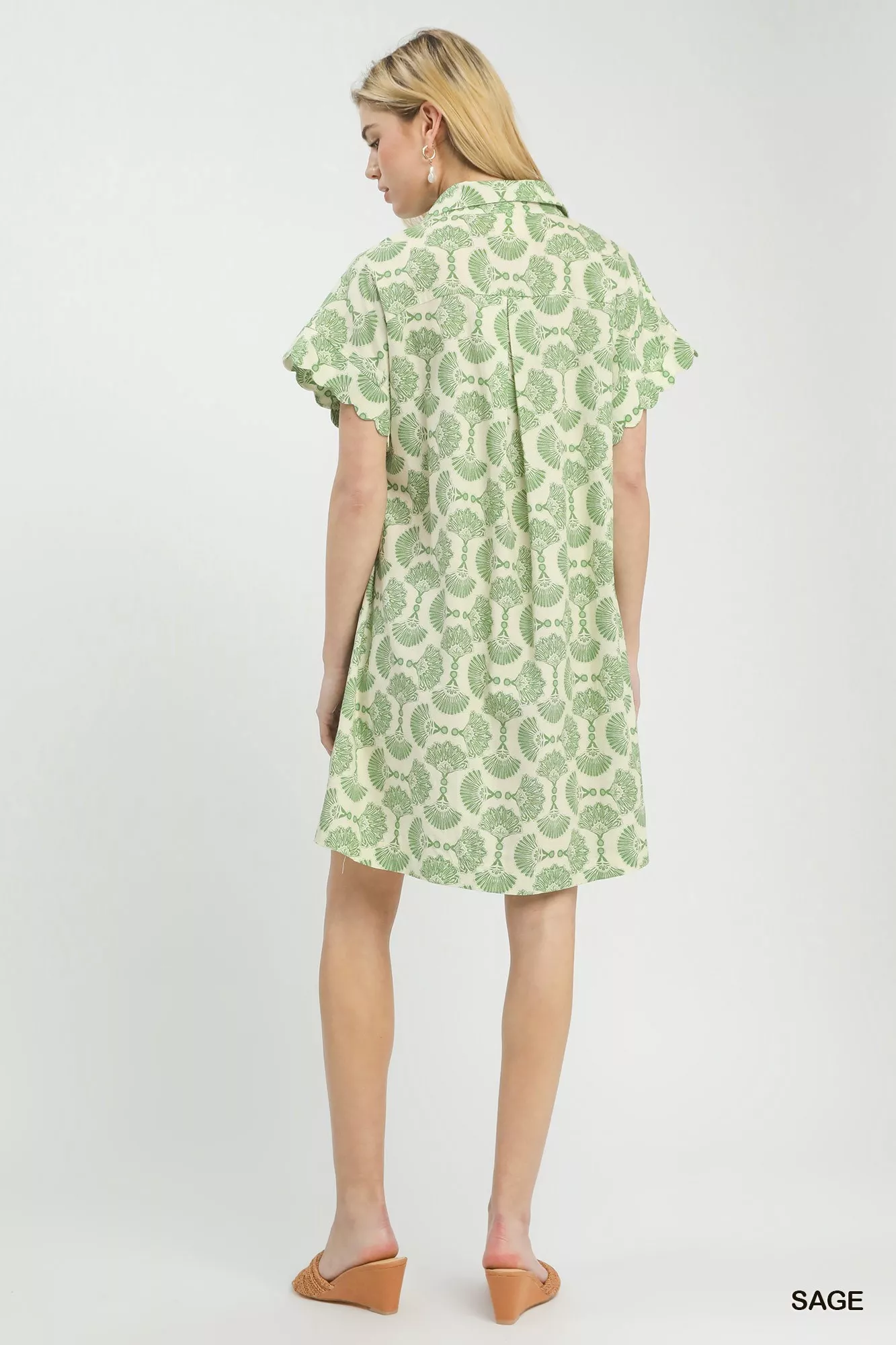 Umgee Printed Button Front Shirt Dress - Image 3