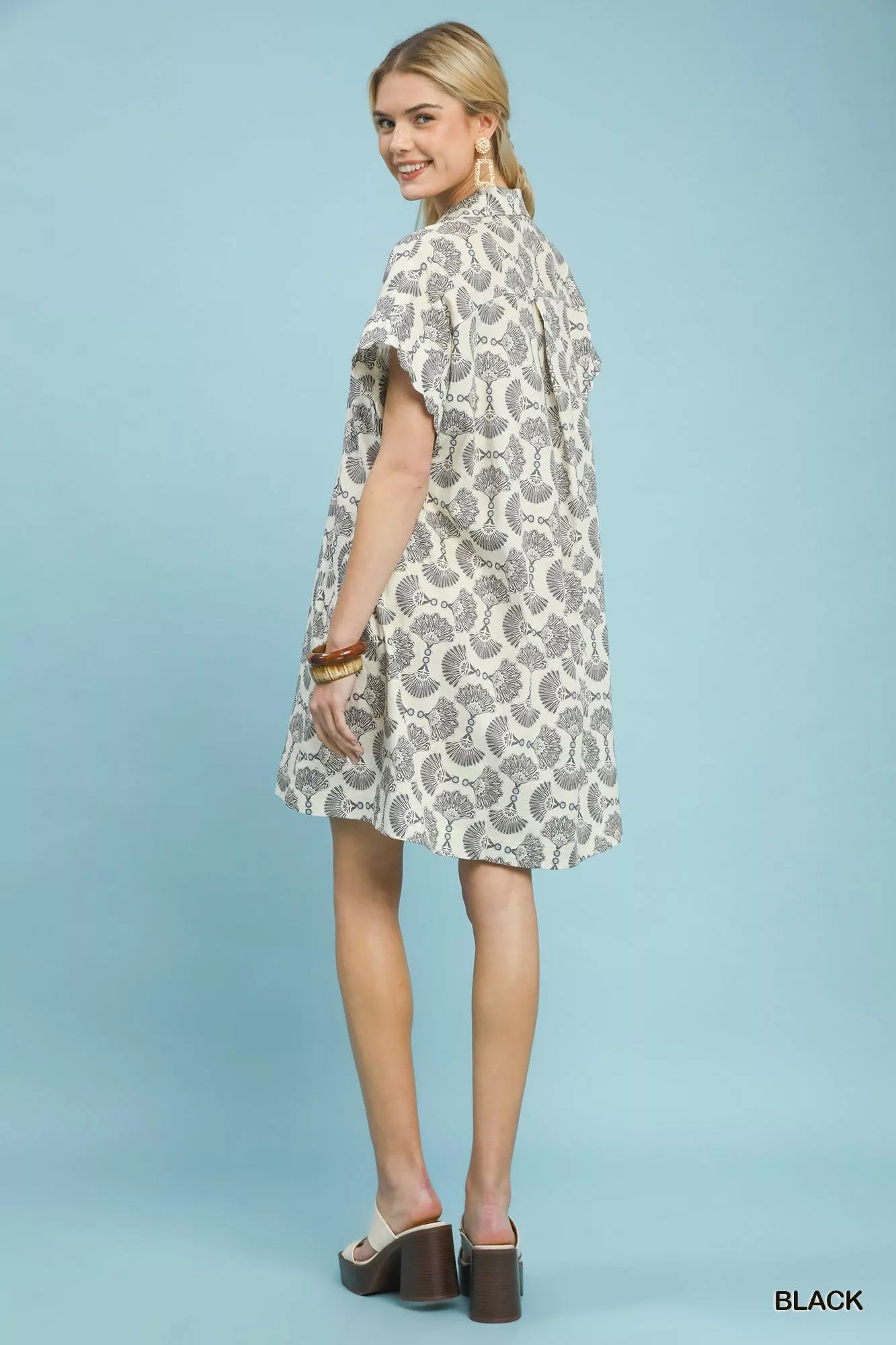 Umgee Printed Button Front Shirt Dress - Image 4