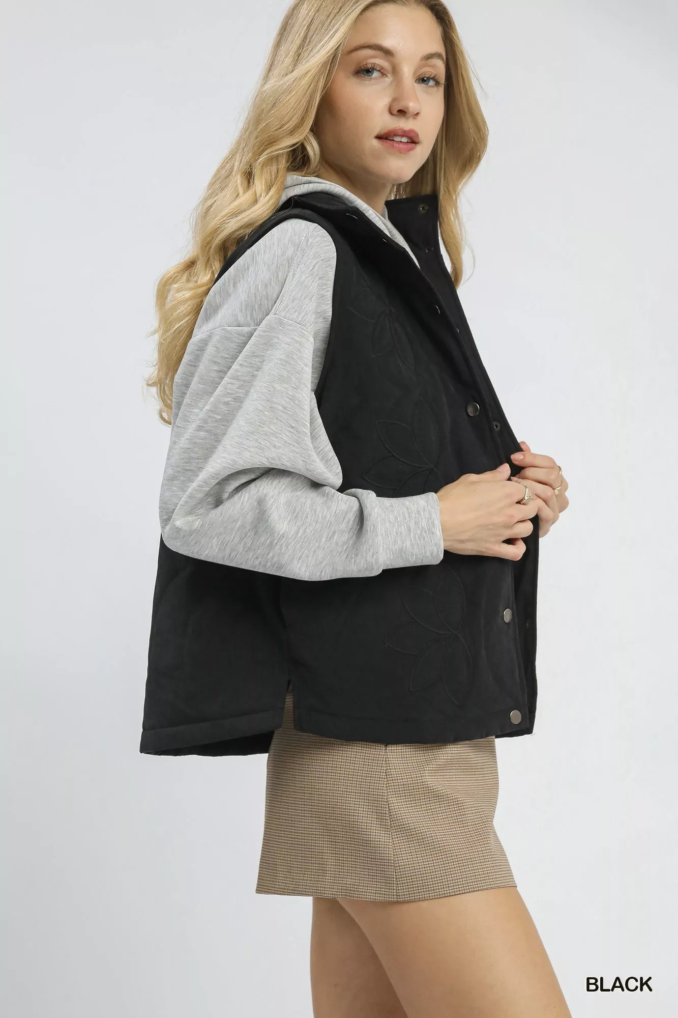 Umgee Quilted Embroidered Vest - Image 2