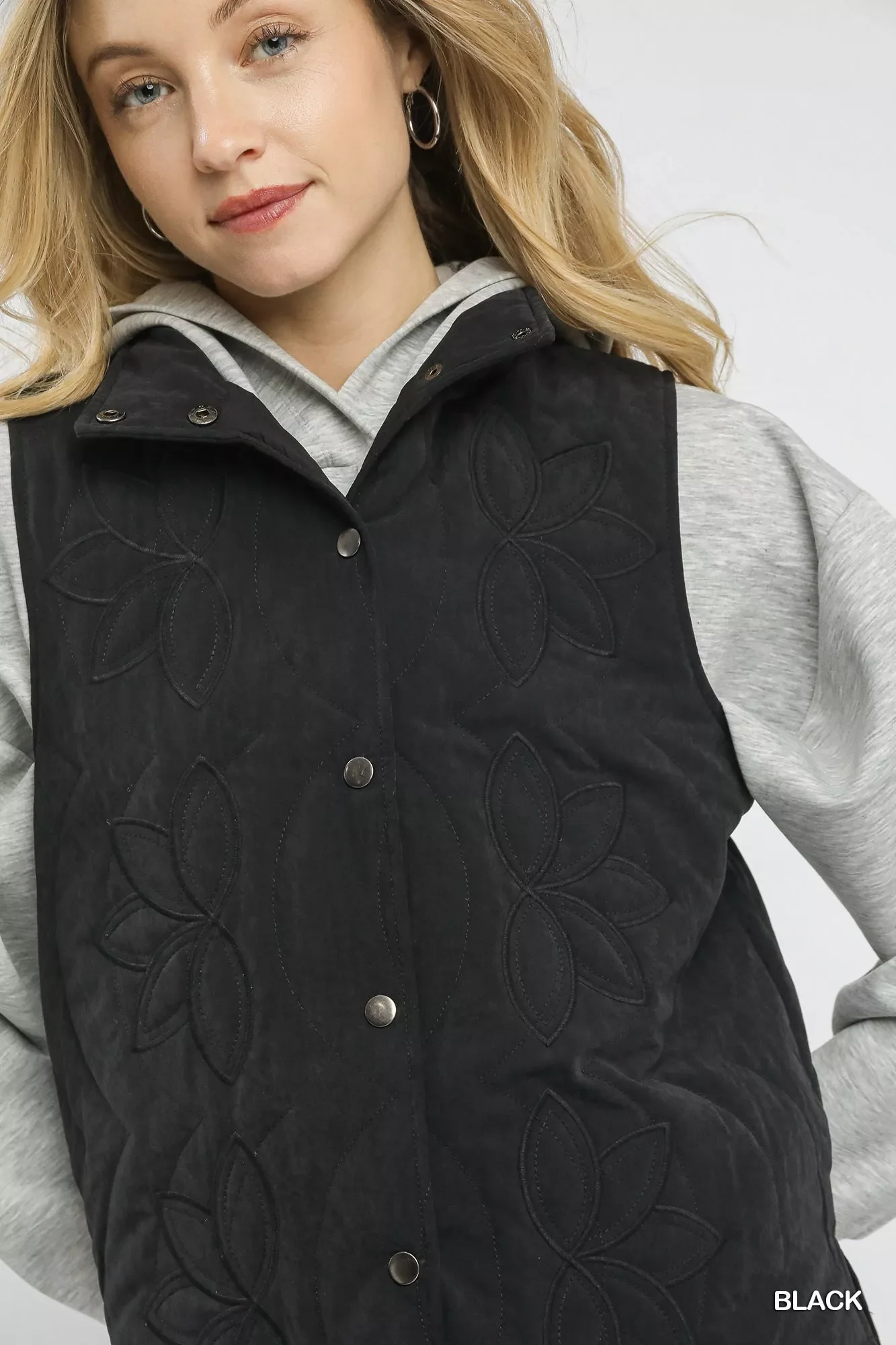 Umgee Quilted Embroidered Vest - Image 5