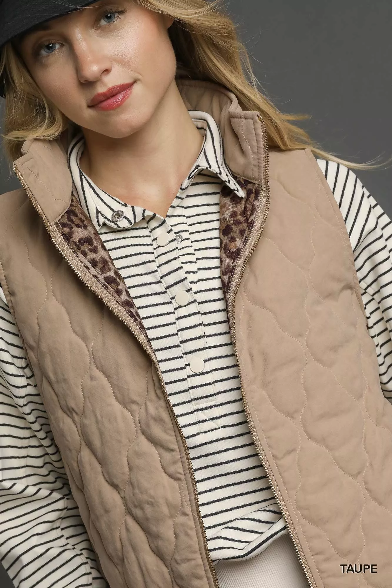 Umgee Quilted Zip-Up Vest - Image 5
