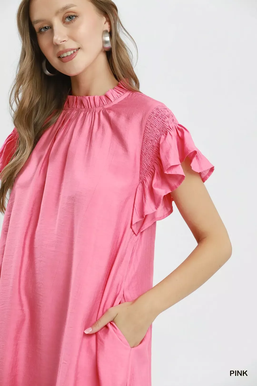Umgee Ruffle Flutter Sleeve Dress - Image 5