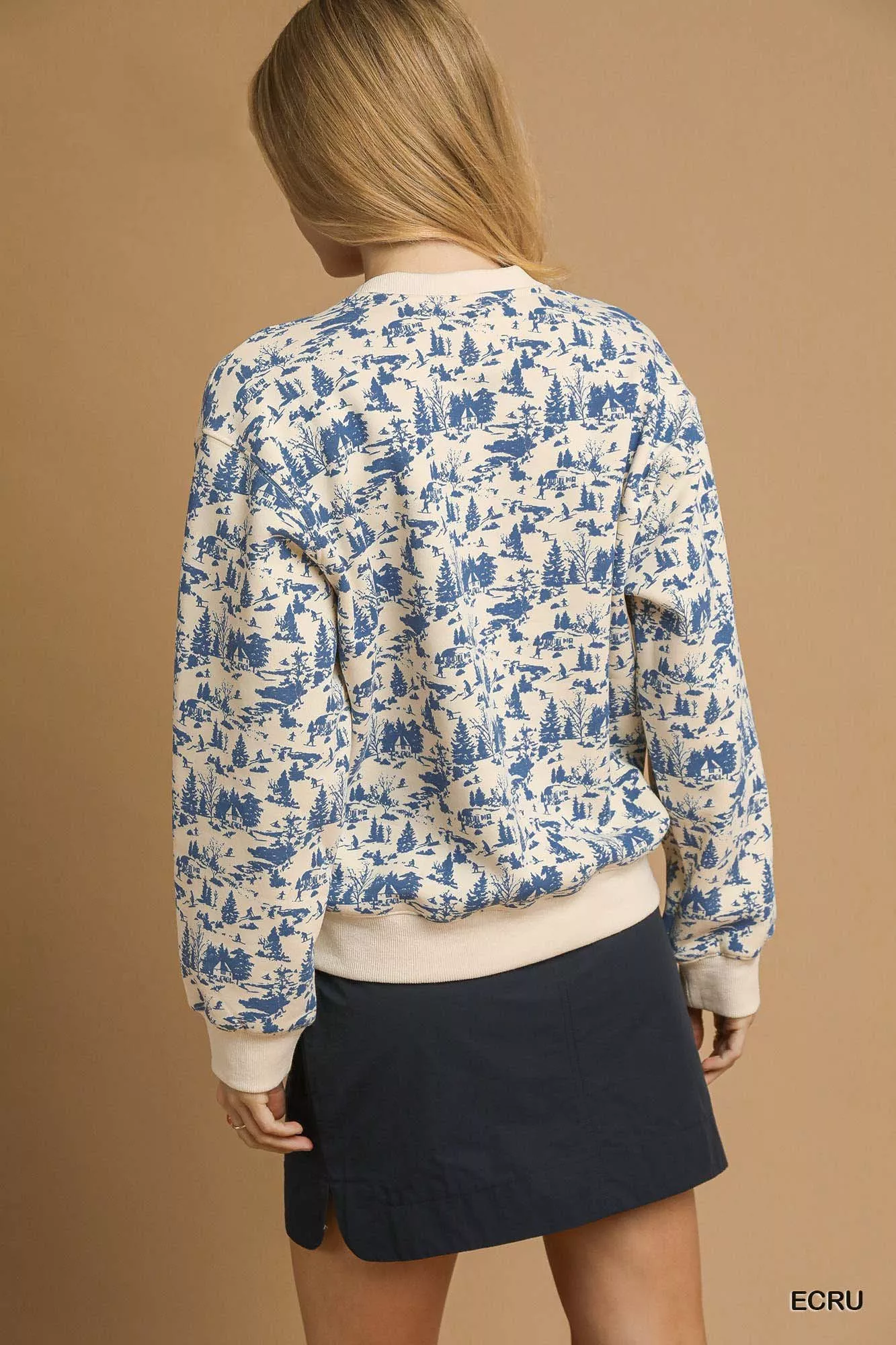 Umgee Scenic Print Cropped Sweatshirt - Image 4