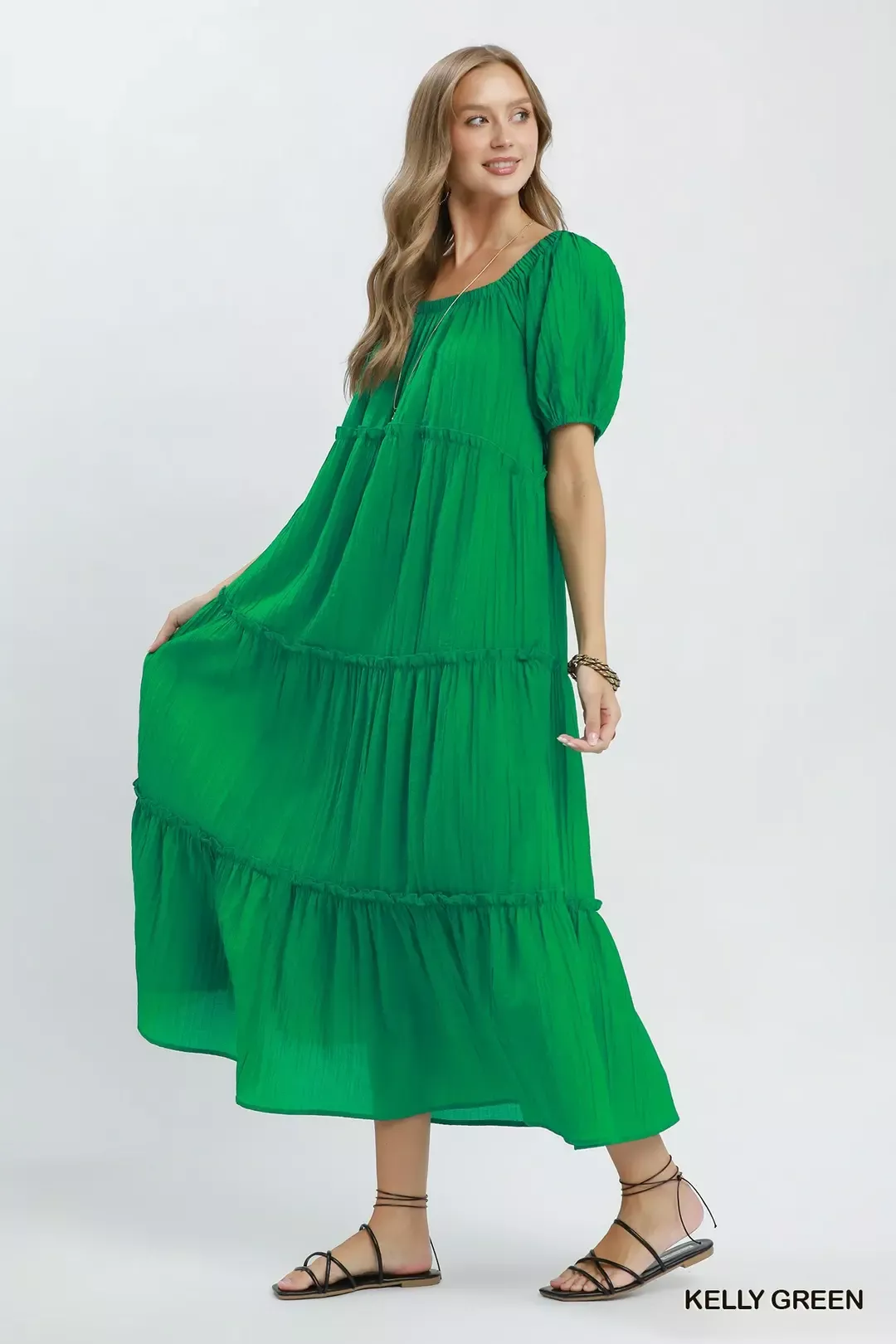 Umgee Textured Tiered Midi Dress - Image 2
