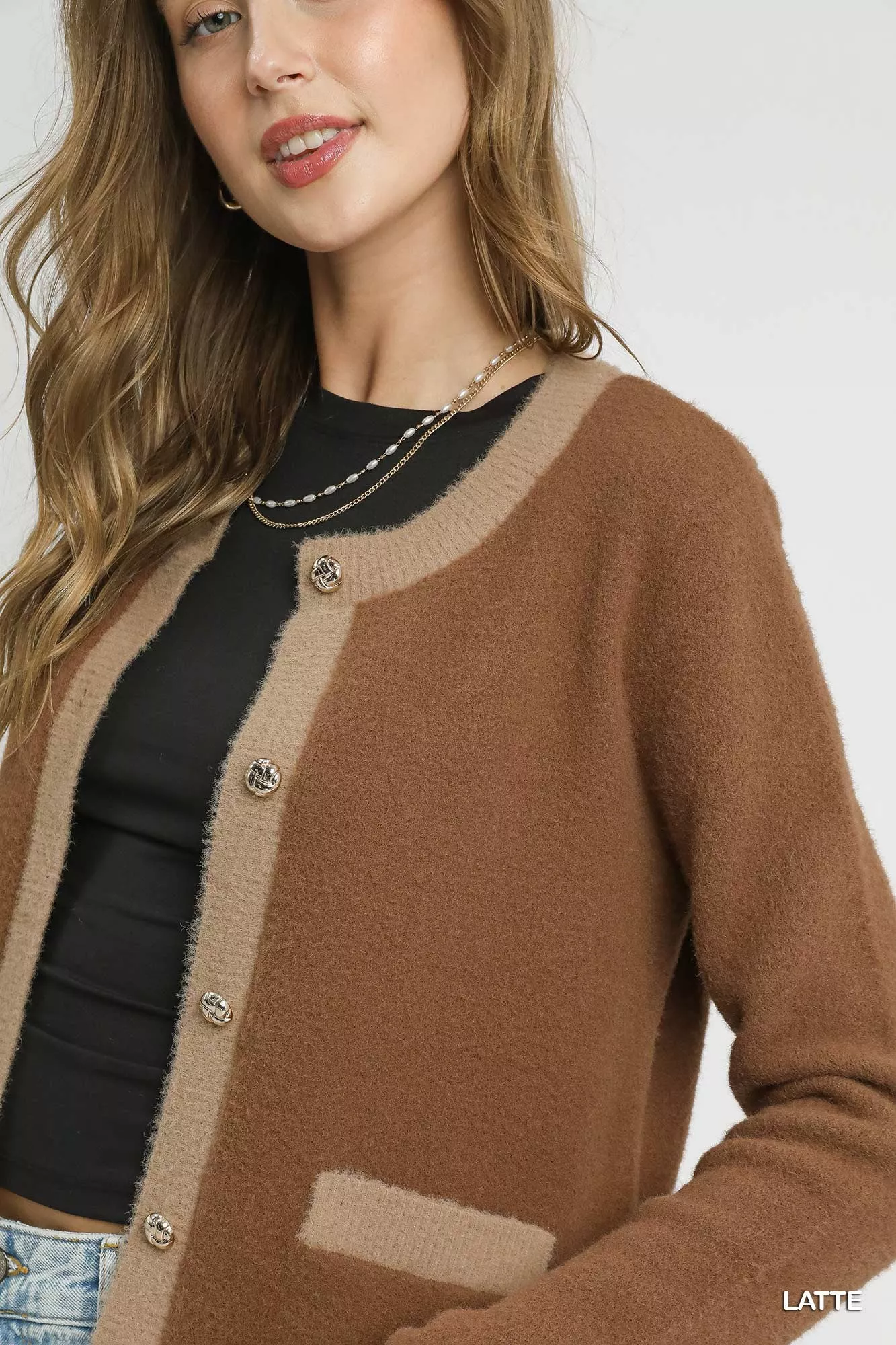 Umgee Two-Tone Button Front Cardigan - Image 5