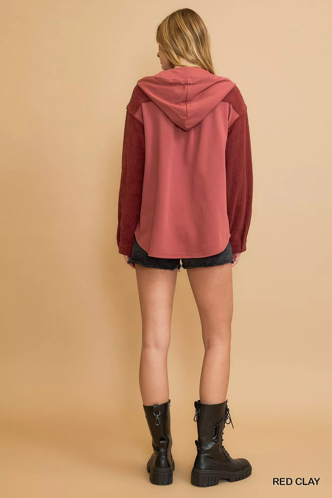 Umgee Washed French Terry Shacket - Image 5