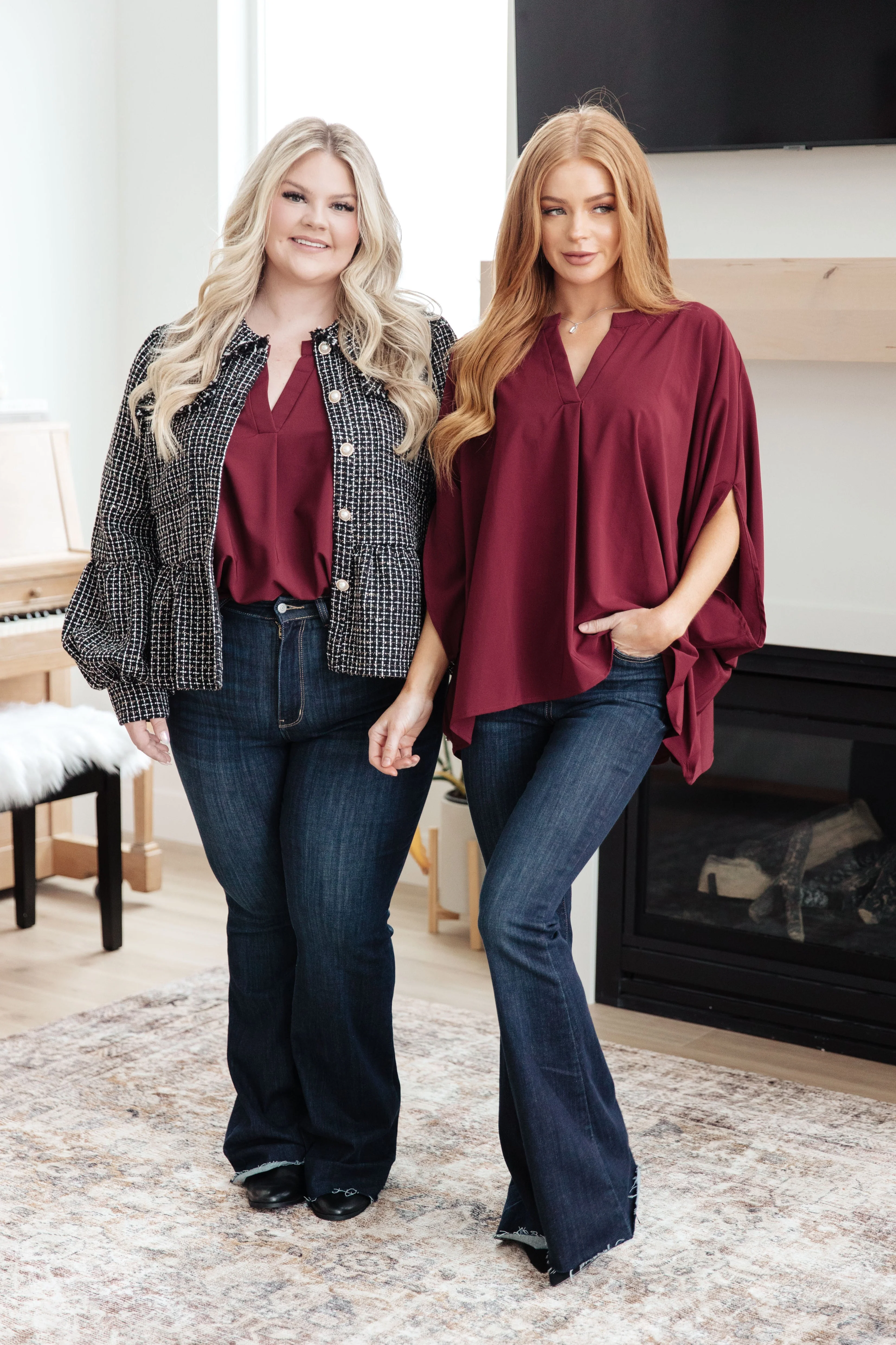 Universal Philosophy Blouse in Wine - Image 4