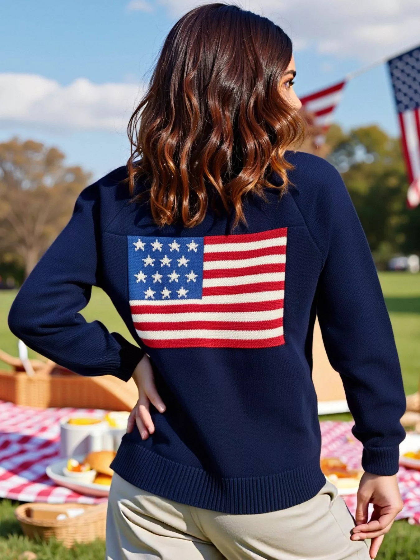US Flag Button Up Cardigan - Image 14
