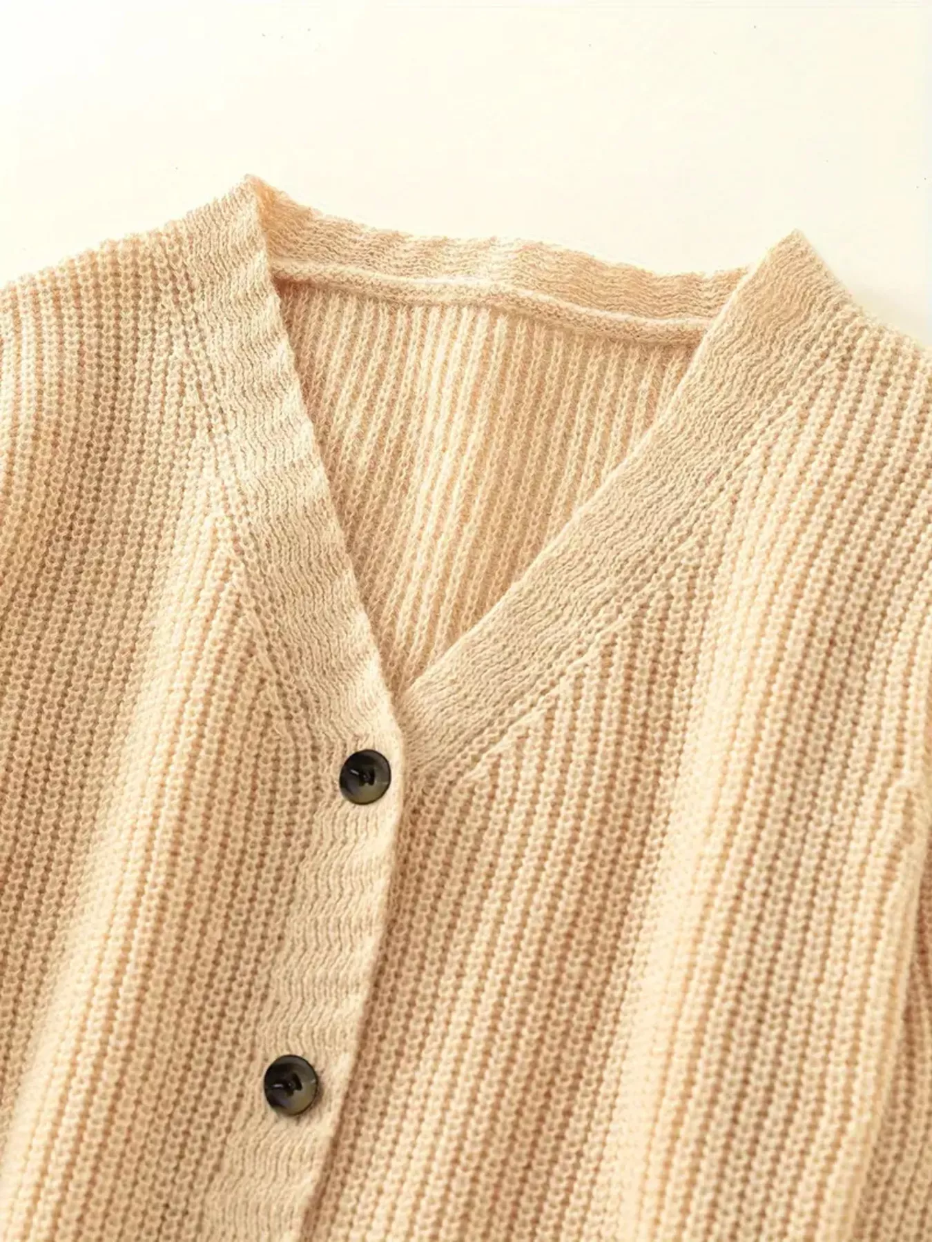 V-Neck Button-Down Knit Cardigan - Image 6