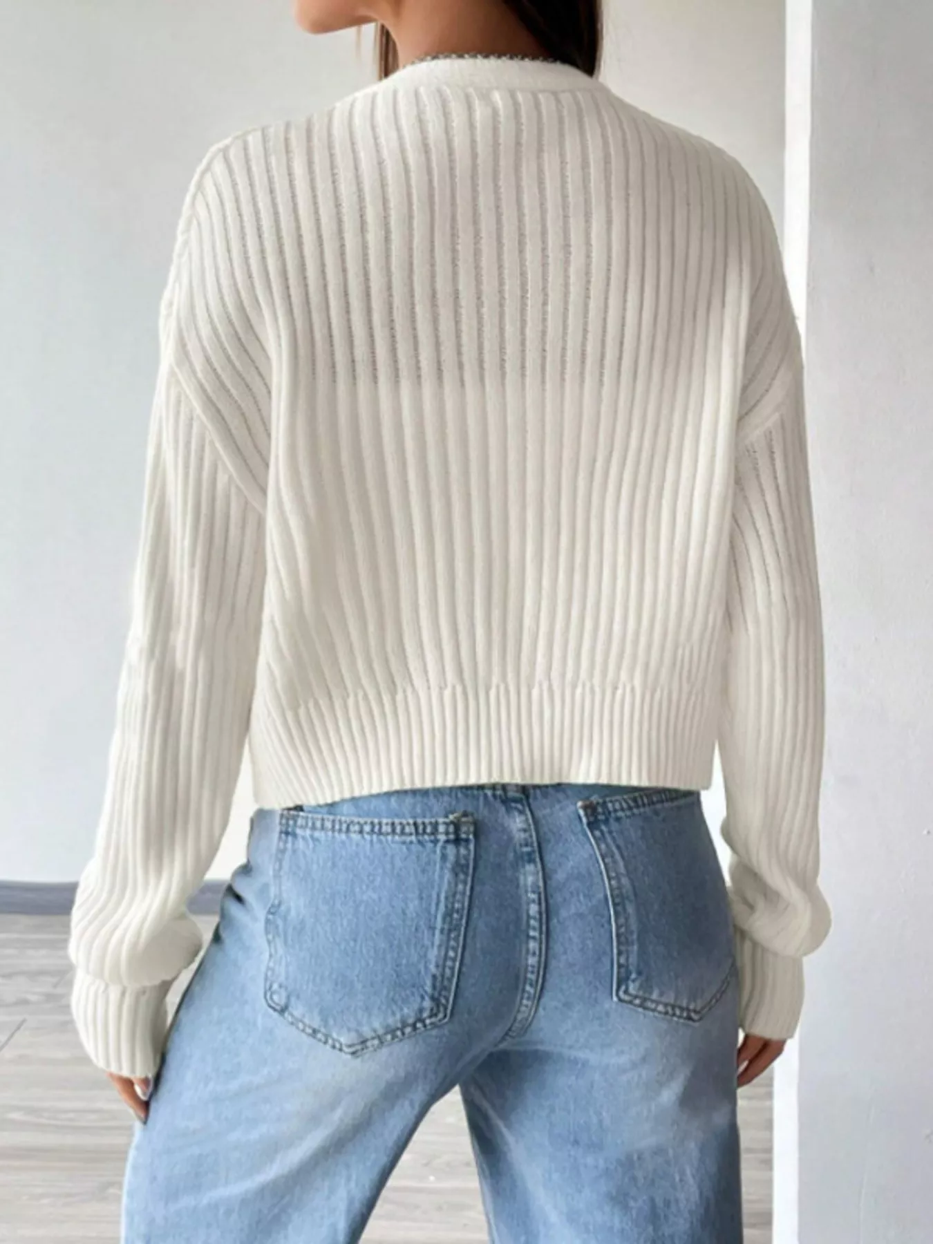 V-Neck Button-Up Cardigan - Image 3