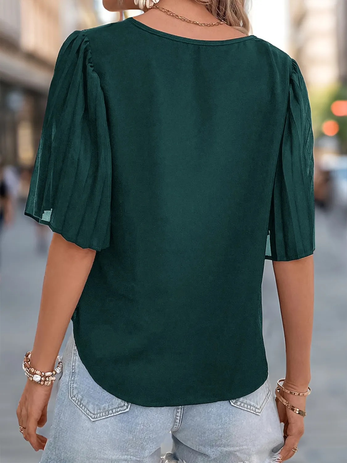 V-Neck Half Sleeve Blouse - Image 5