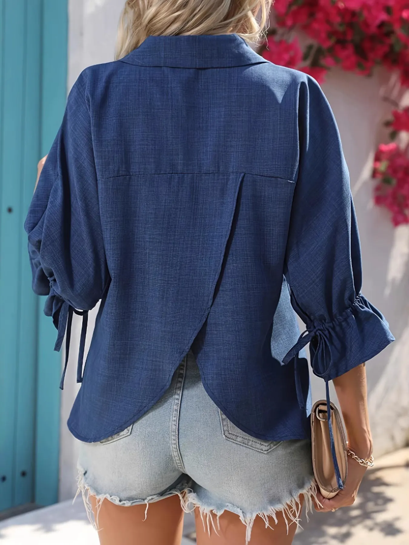 V-Neck Ruffle Sleeve Blouse - Image 3