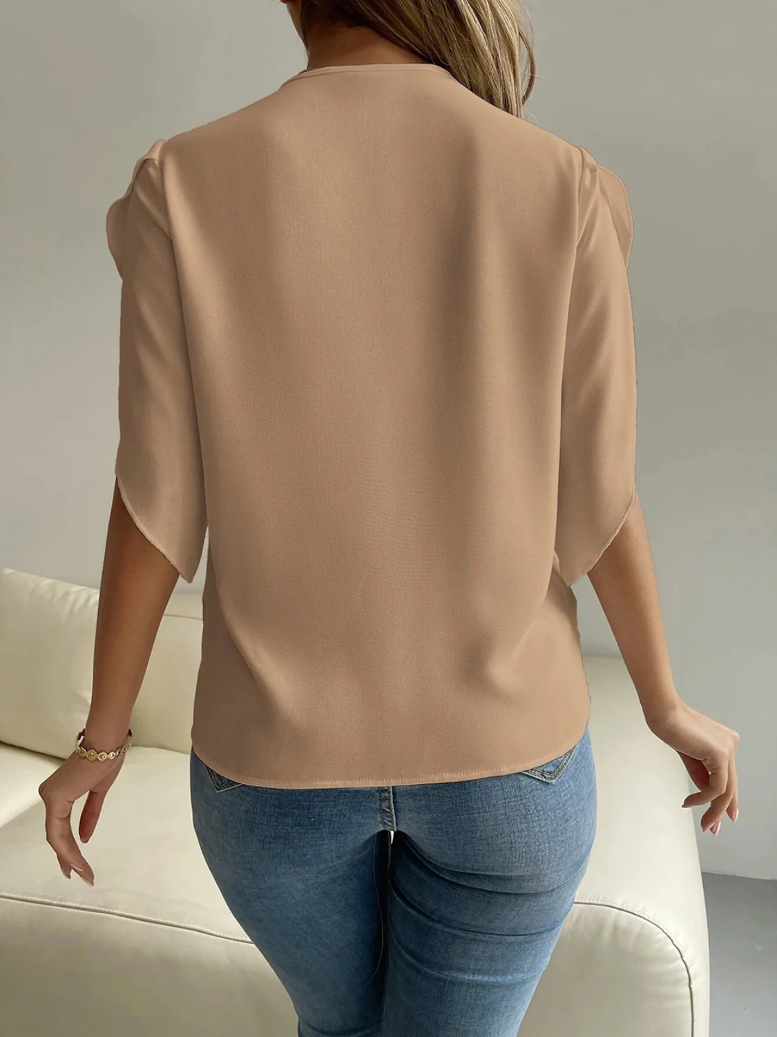 V-Neck Short Sleeve Blouse - Image 15