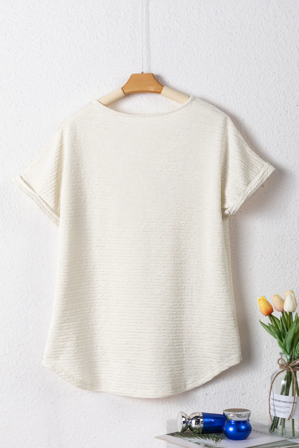 V-Neck Short Sleeve Blouse - Image 4