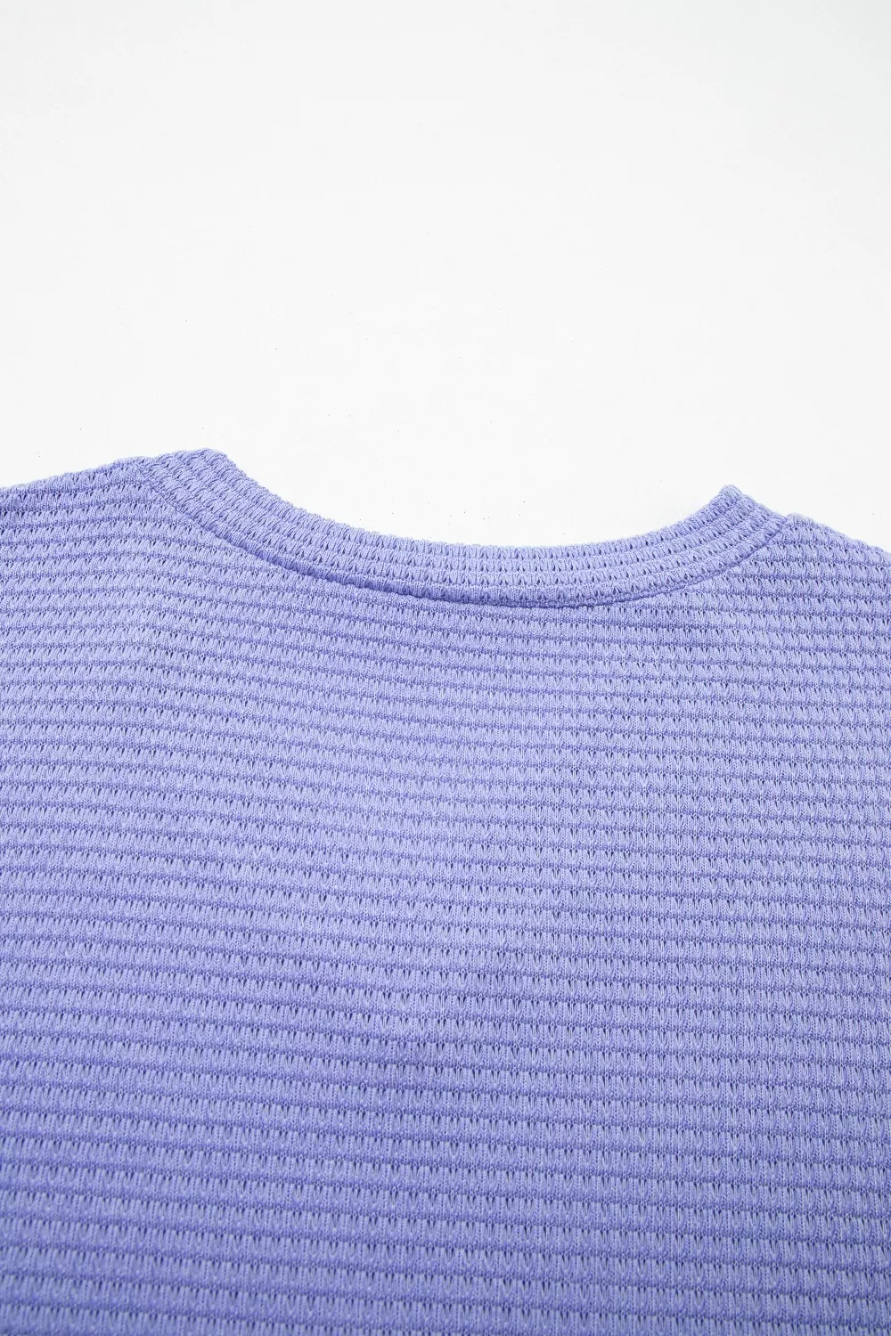 V Neck Short Sleeve Plus Size Waffle Knit Top - Image 8