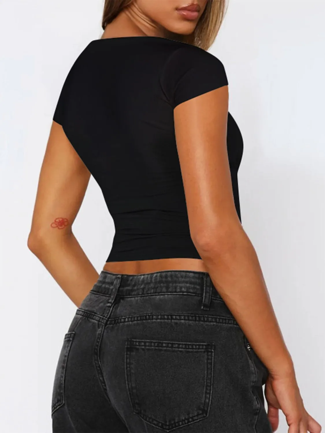 V-Neck Short Sleeve T-Shirt - Image 12