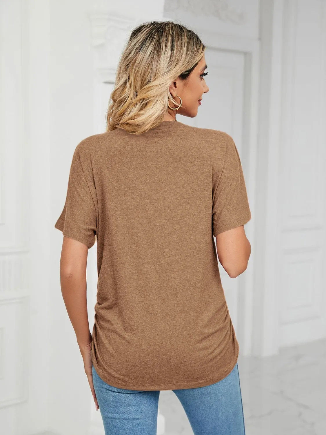 V-Neck Short Sleeve T-Shirt - Image 23
