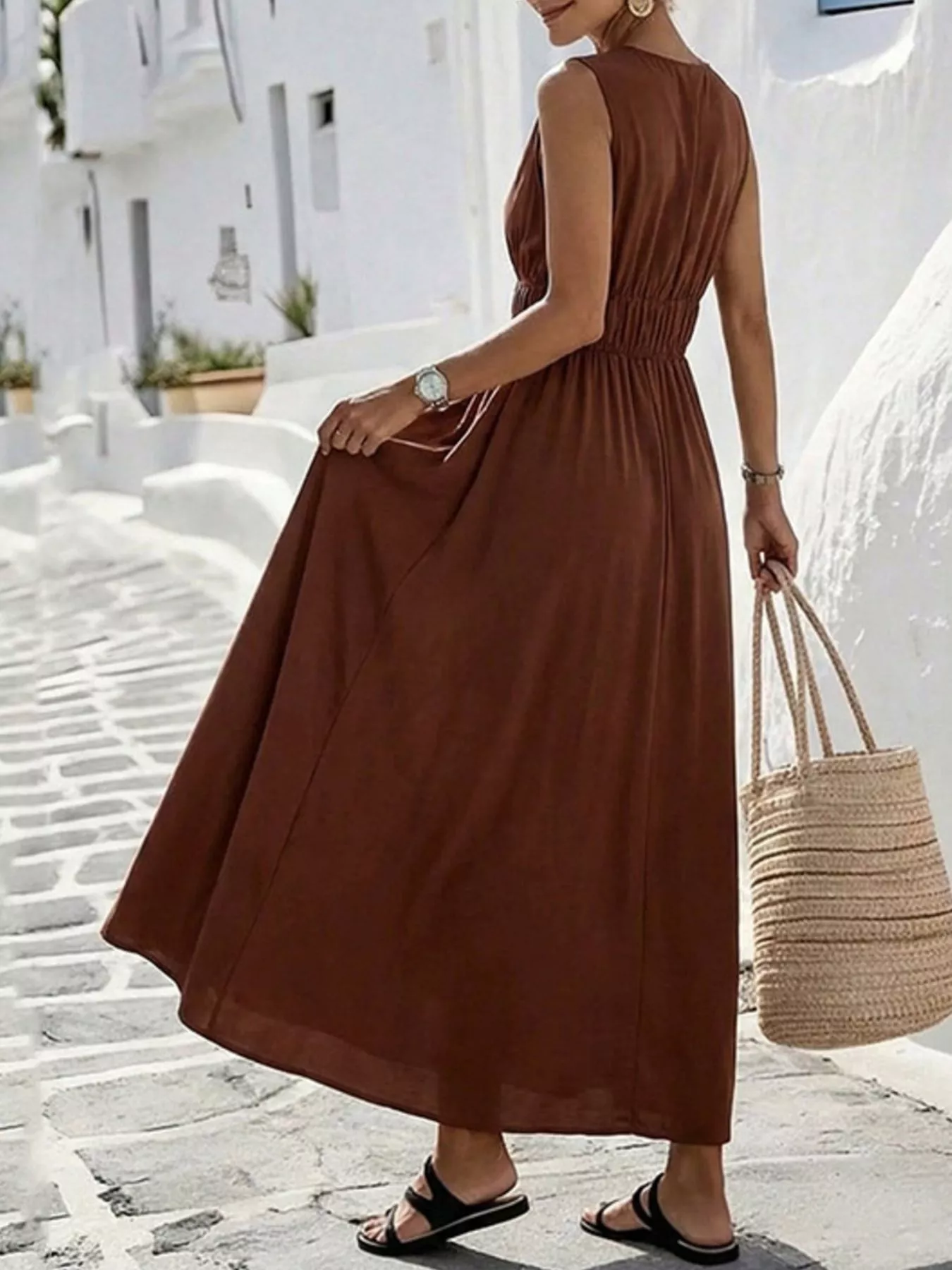 V-Neck Sleeveless Maxi Dress - Image 6