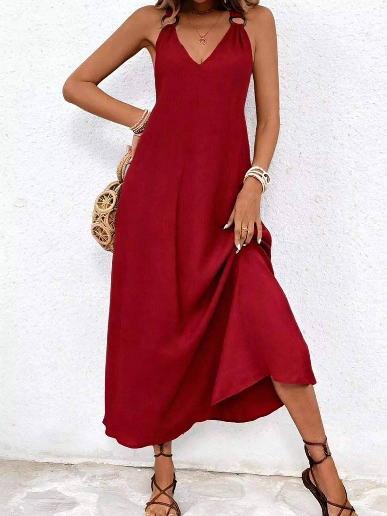 V-Neck Sleeveless Midi Dress - Image 5