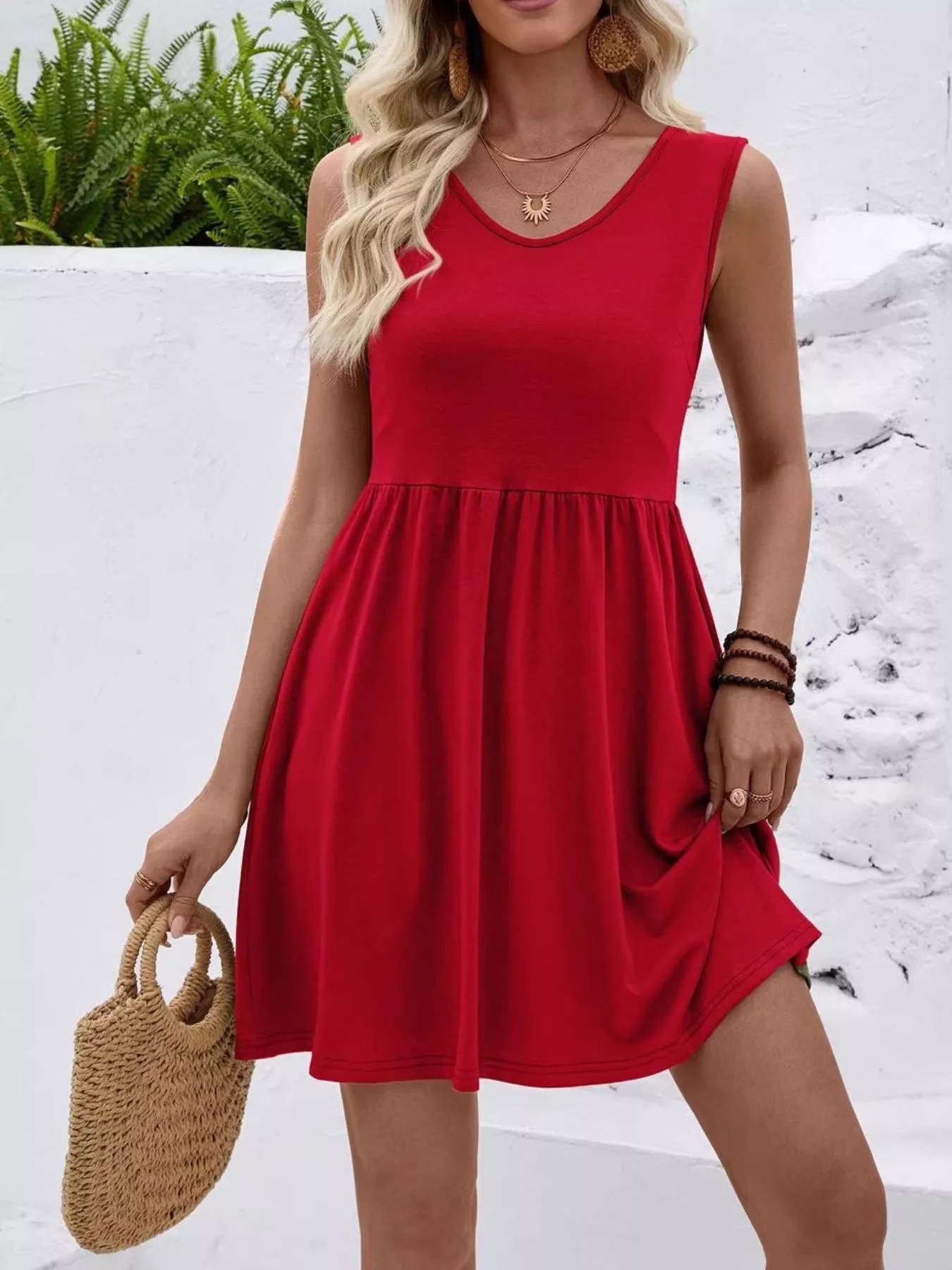 V-Neck Sleeveless Mini Dress - Image 8