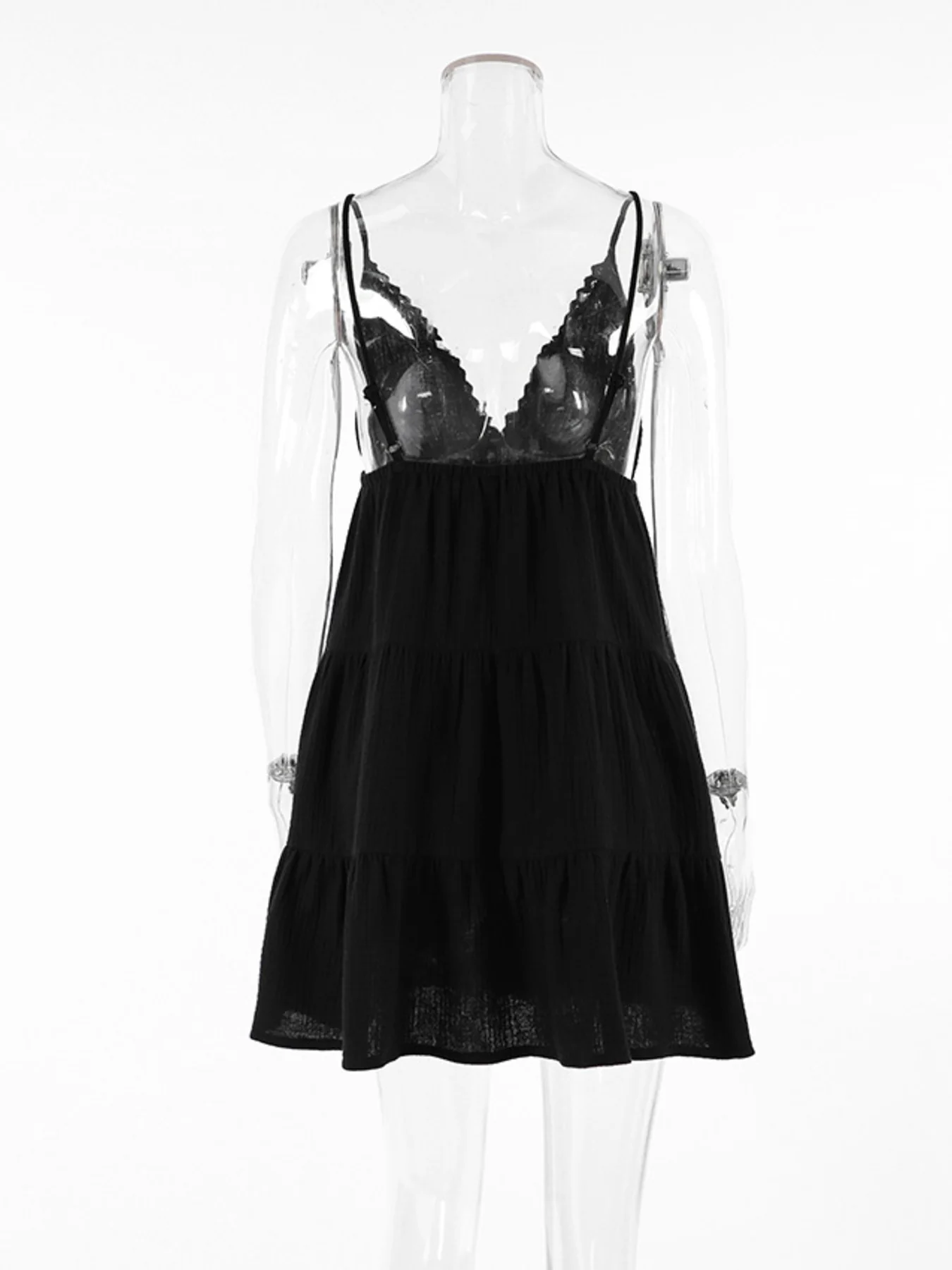 V-Neck Tiered Mini Dress - Image 9