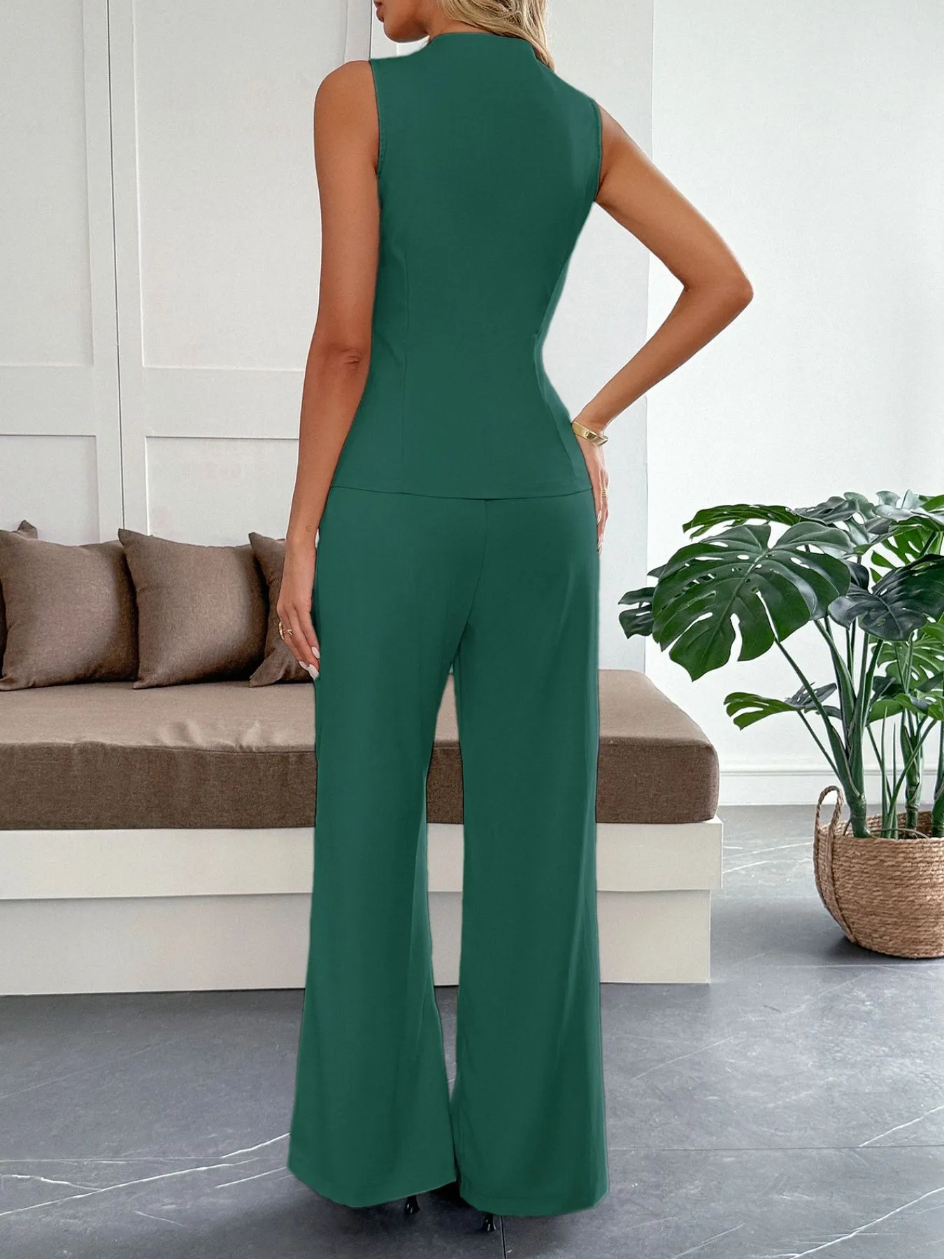 V-Neck Vest and Pants Set - Image 14