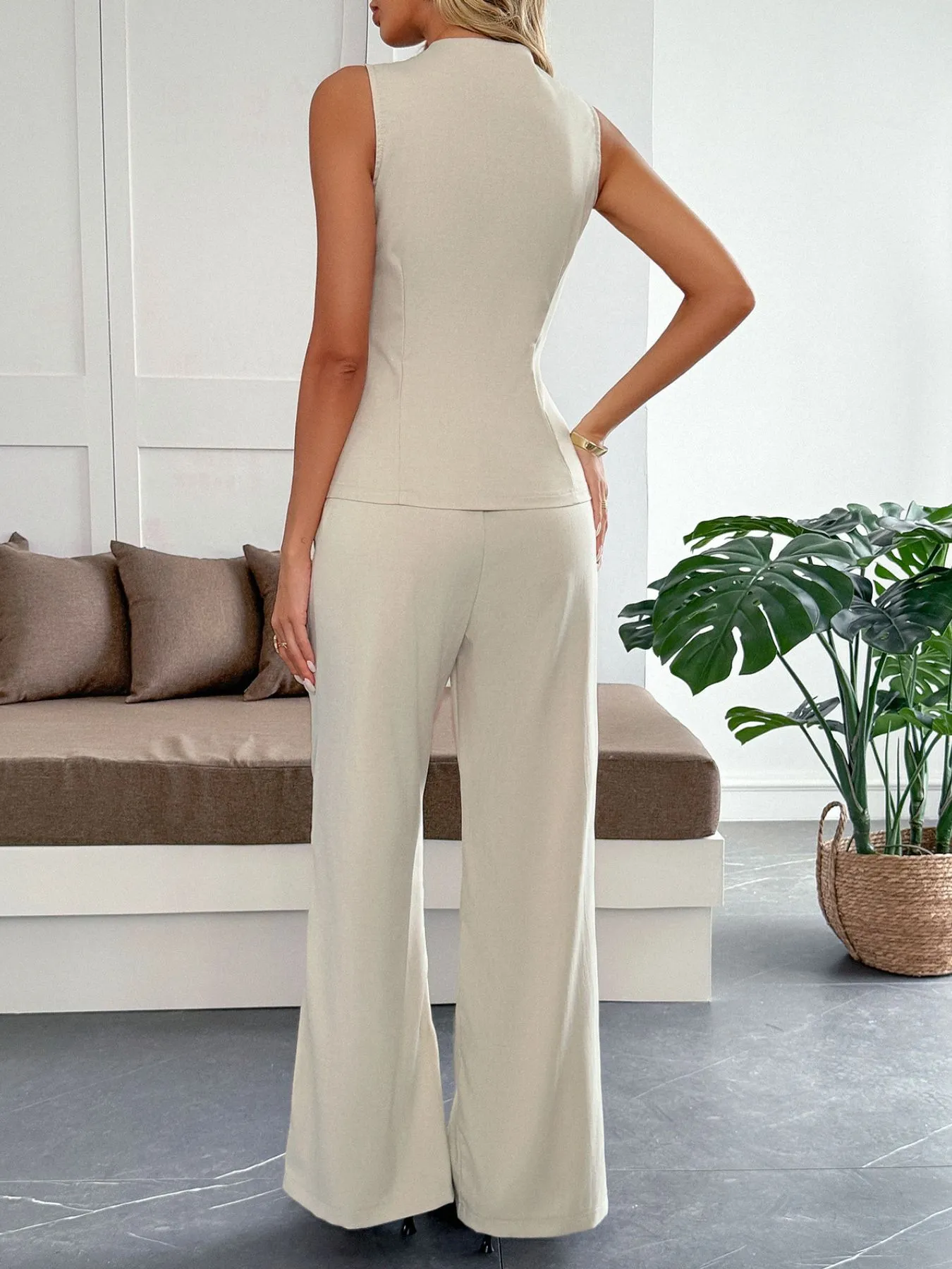 V-Neck Vest and Pants Set - Image 4
