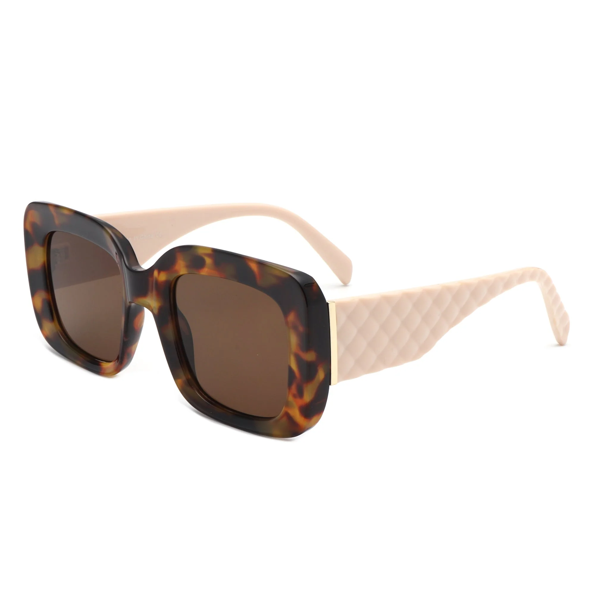 Vaelos - Chunky Flat Top Square  Thick Frame Sunglasses - Image 5