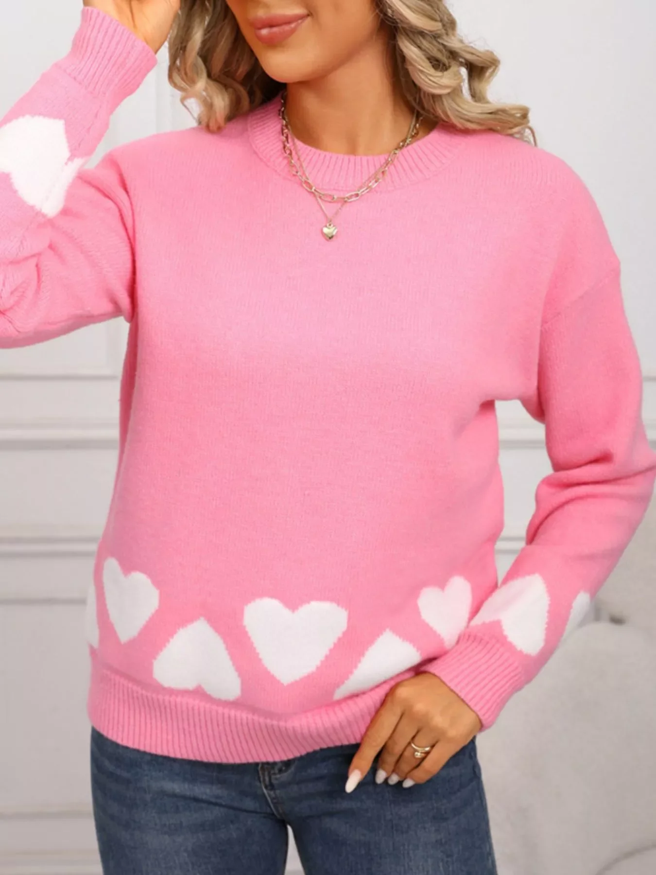 Valentine's Day Heart Crew Neck Sweater - Image 12