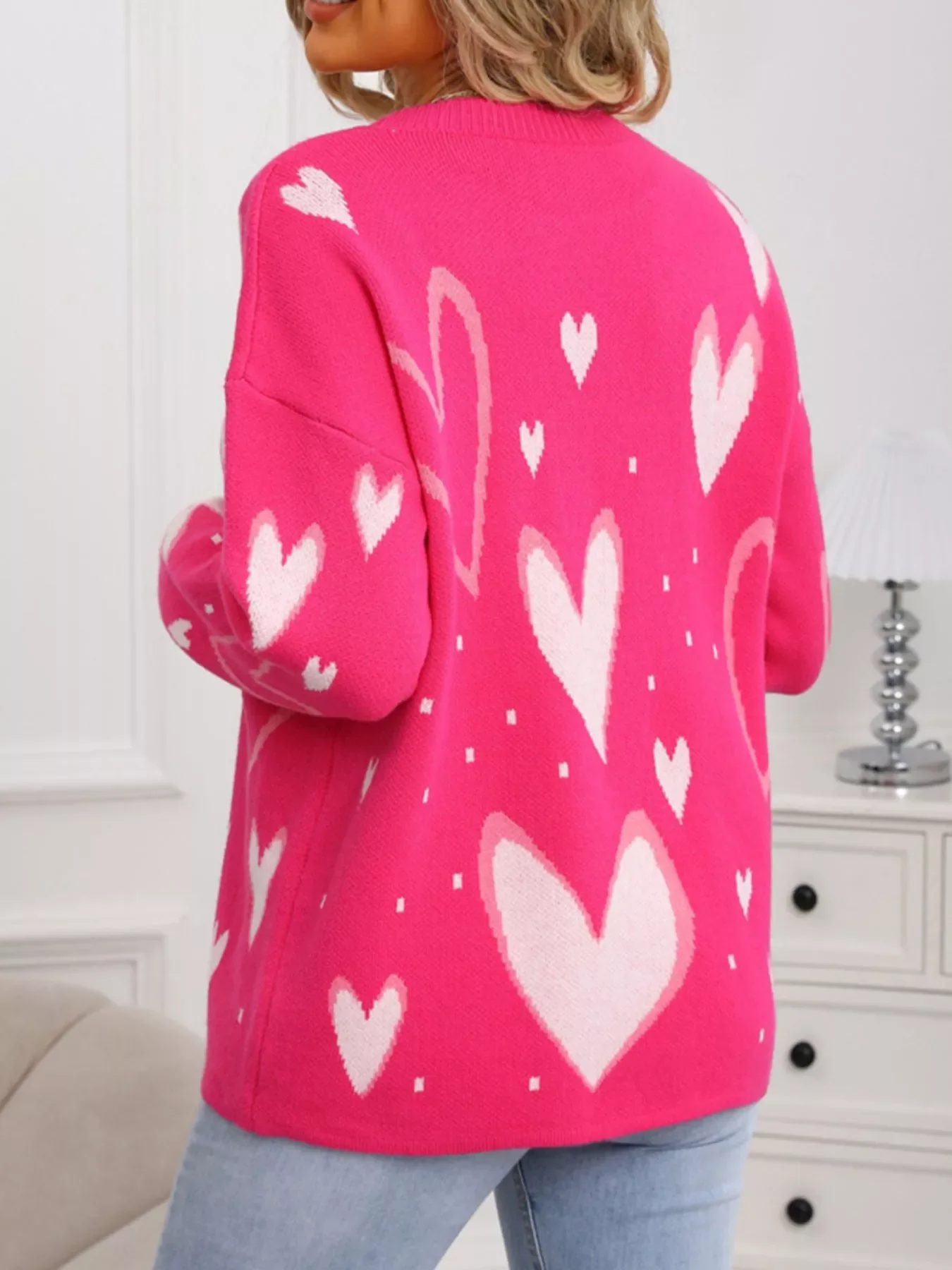 Valentine's Day Heart Crew Neck Sweater - Image 7