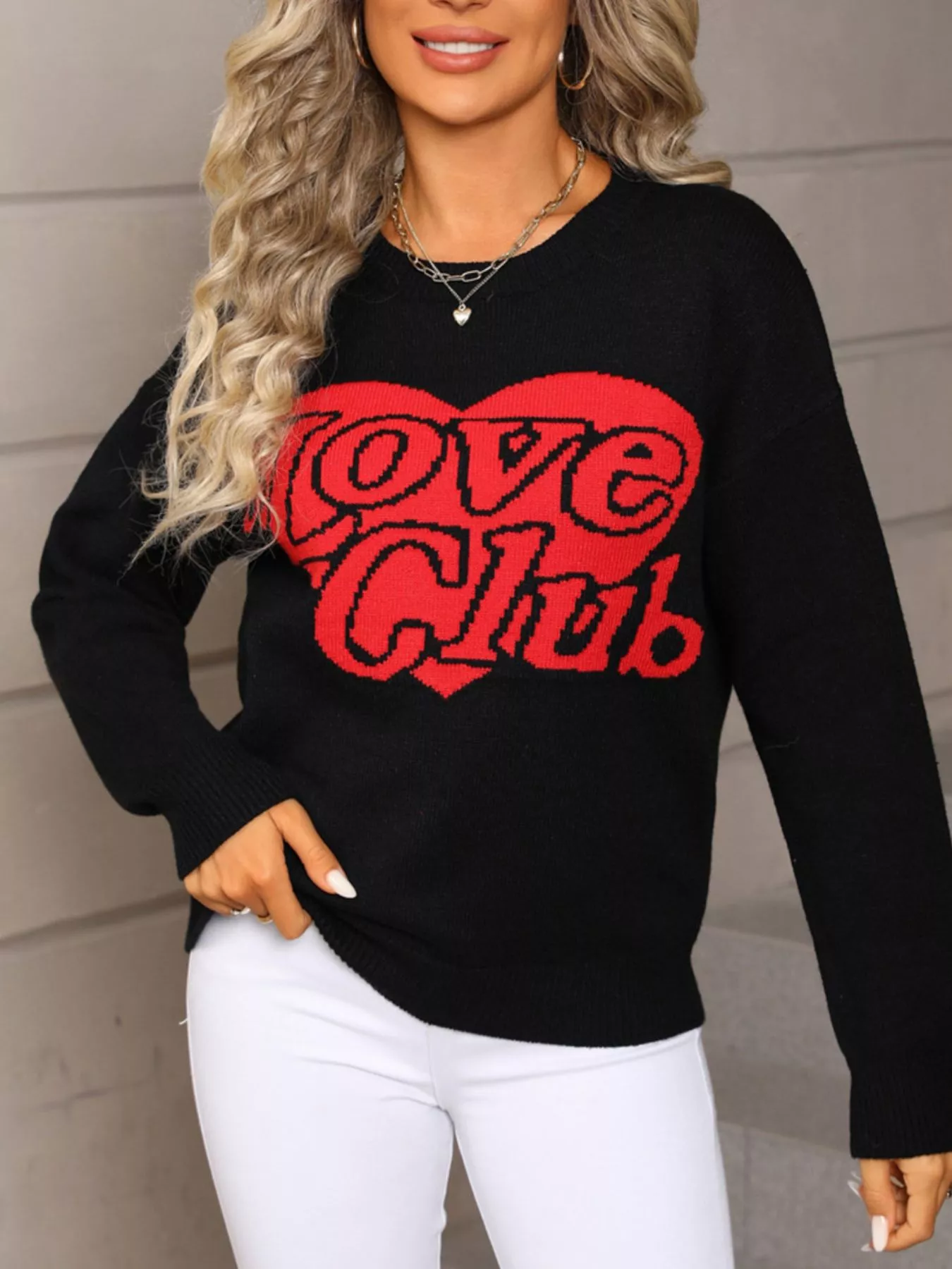 Valentine's Day Love Club Heart Graphic Sweater - Image 10