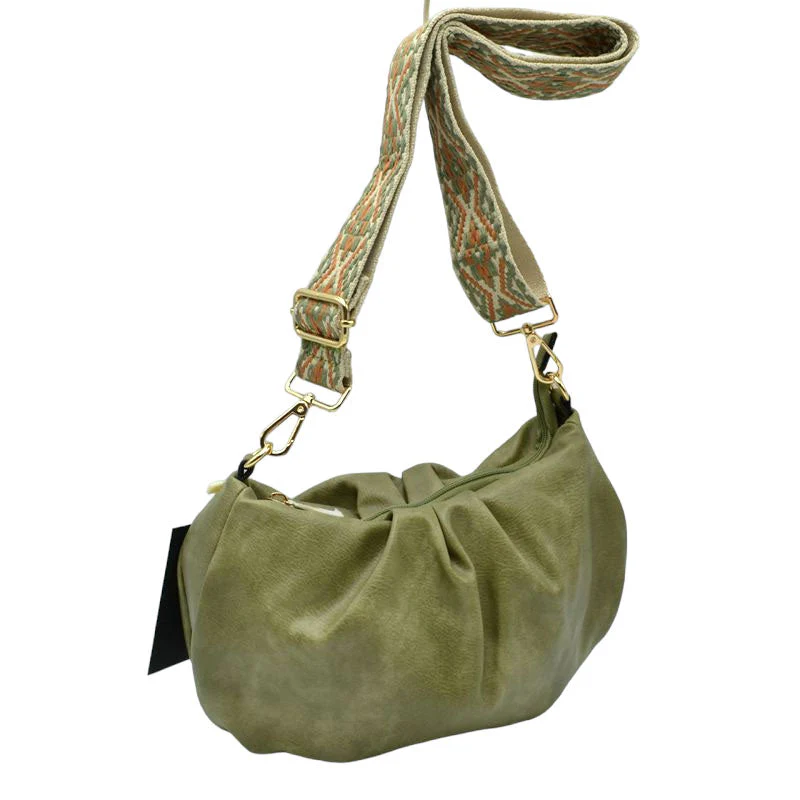 Vegan Leather Crossbody Bag with Guitar Strap - Image 4