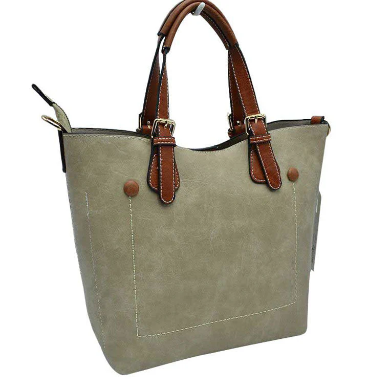 Vegan Leather Tote Shoulder Handbags For Women