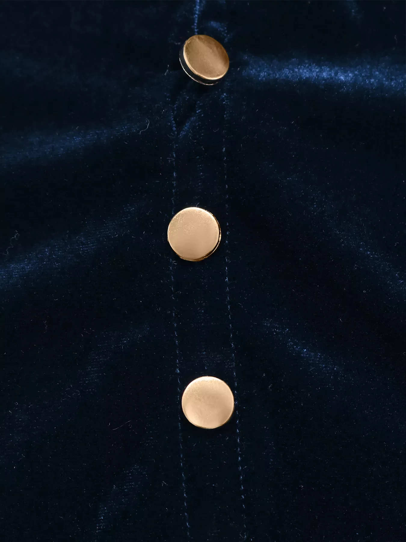 Velvet Button Front Long Sleeve Blouse - Image 9
