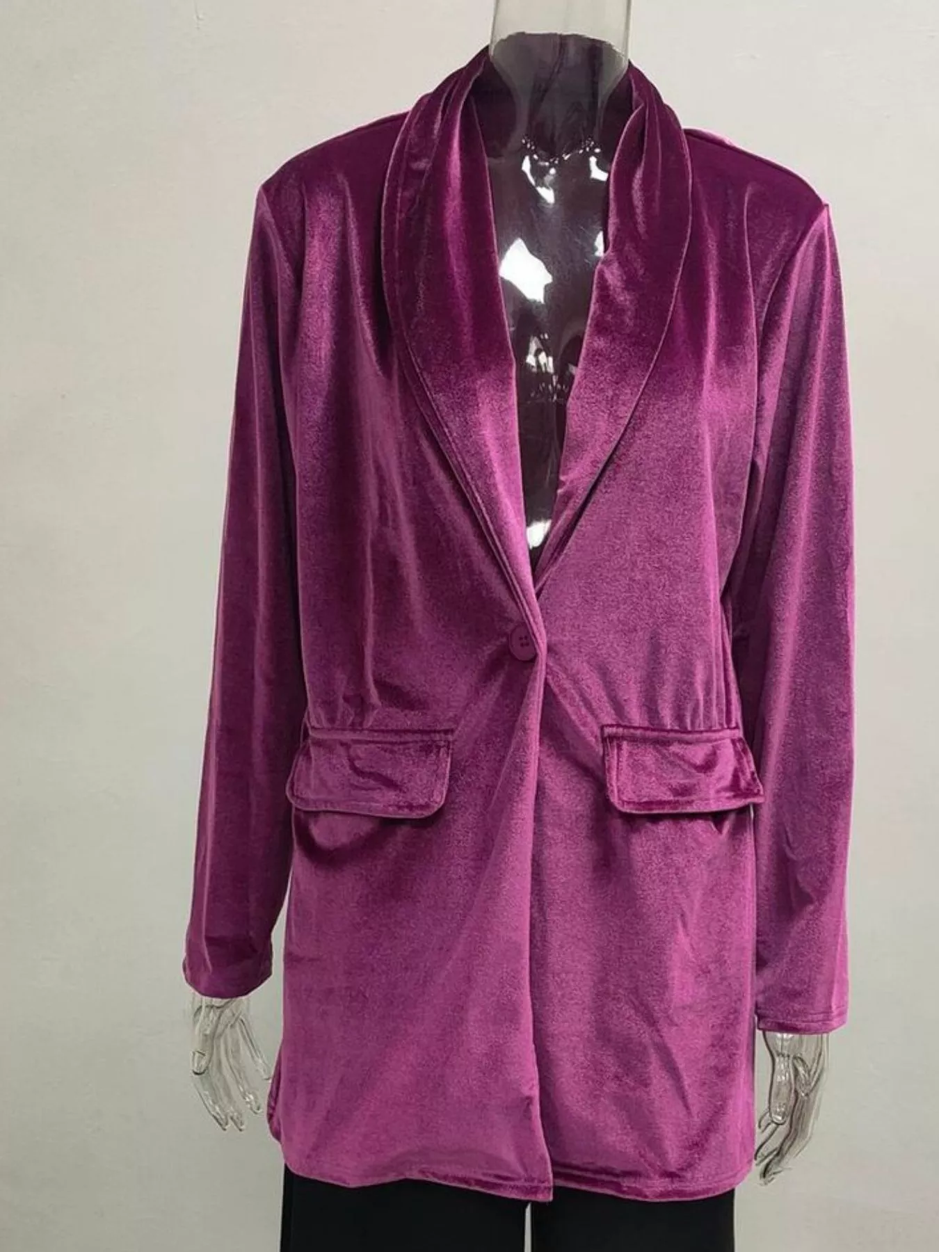 Velvet One Button Outerwear - Image 12
