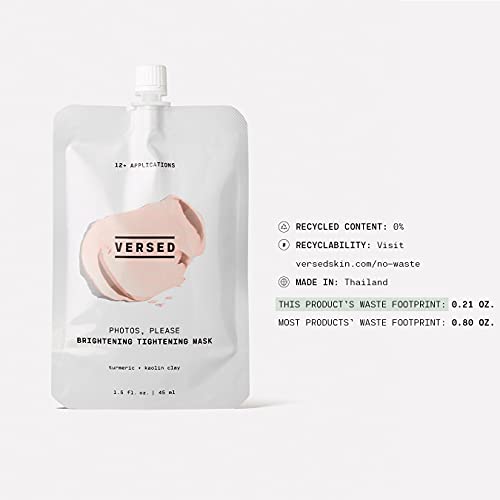 Versed Photos, Please - Tightening, Brightening Face Mask with Turmeric and Kaolin Clay - Pore-Tightening, Hydrating Facial Mask Exfoliates, Removes Blackheads, Evens Skin Tone (1.5 fl oz) - Image 4