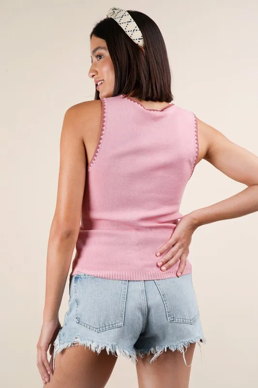 VERY J Blanket Style Sleeveless Knit Tank - Image 5