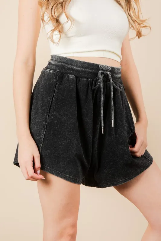 VERY J Mineral Washed Comfy Baggy Shorts - Image 5