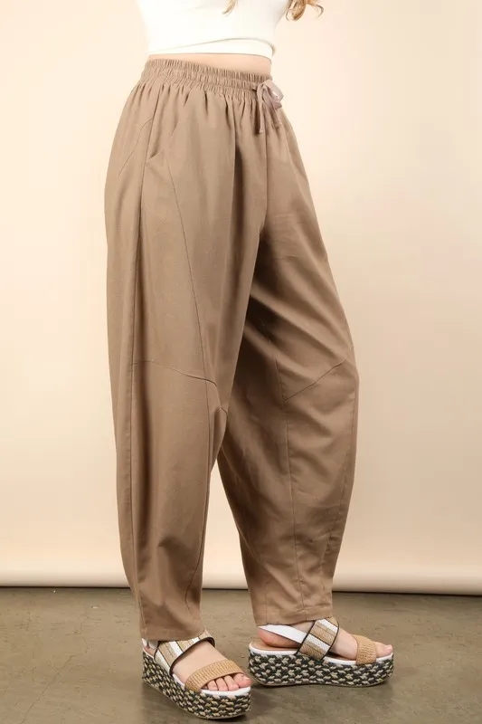 VERY J Solid Barrel Comfy Woven Pants - Image 2
