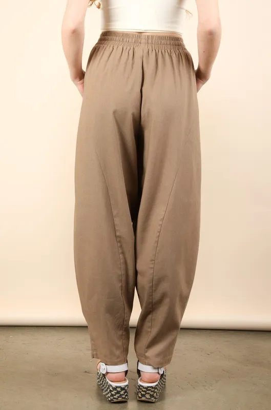 VERY J Solid Barrel Comfy Woven Pants - Image 3