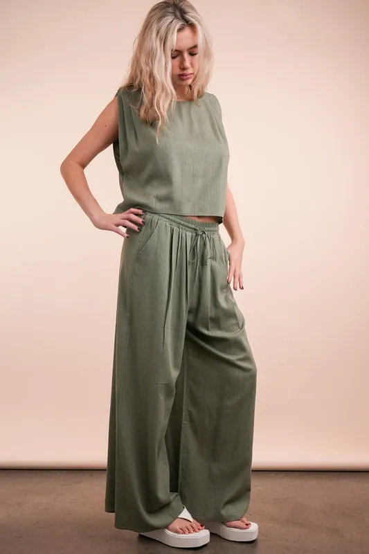 VERY J Solid Woven Top & Pants Set - Image 3