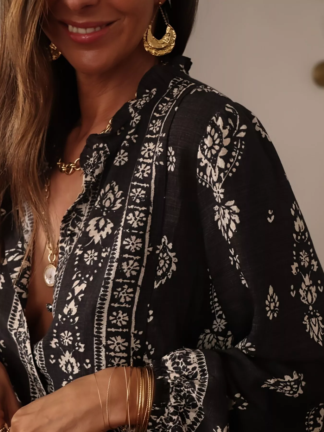 Vintage Print Long Sleeve Shirt - Image 11