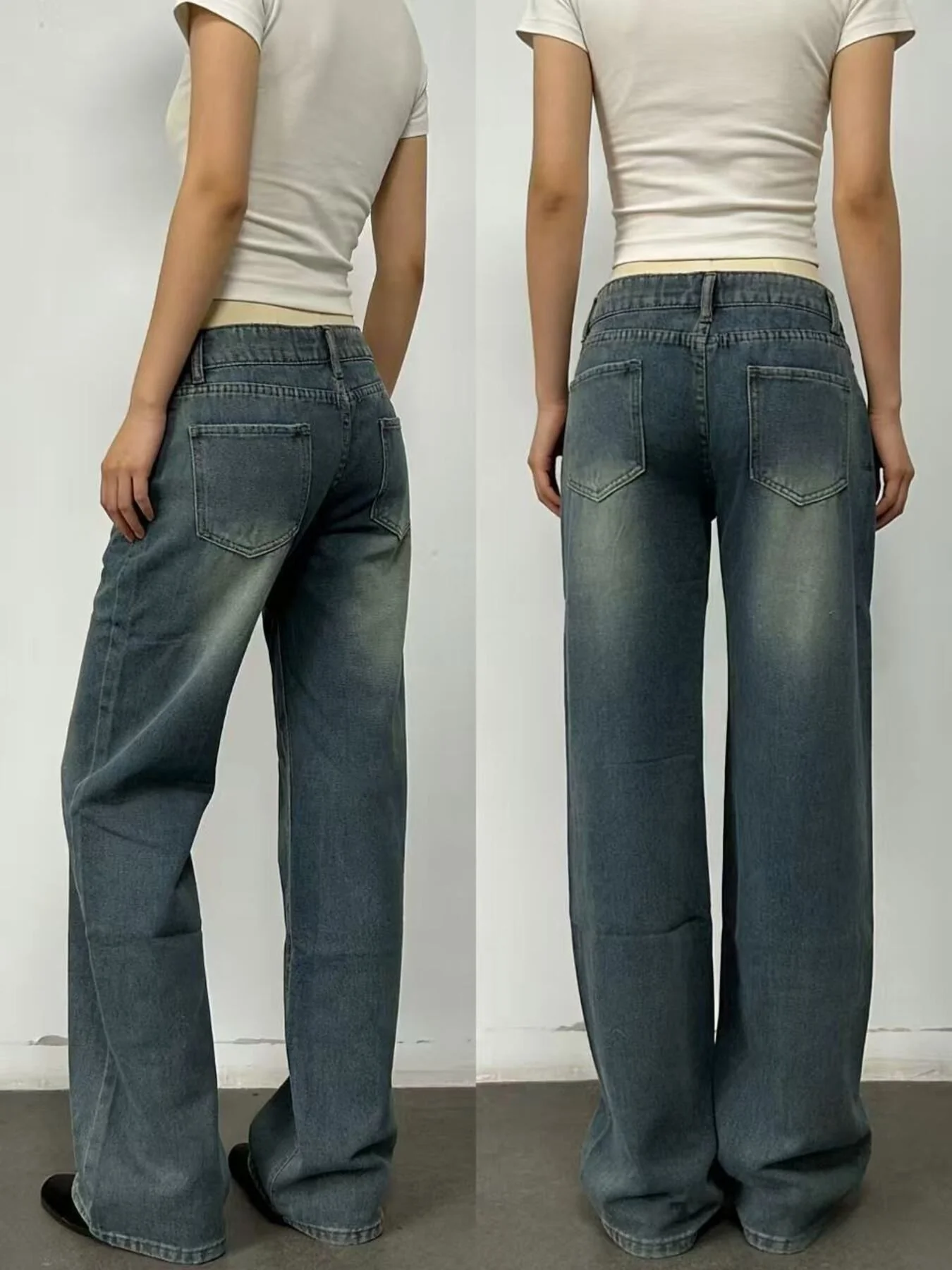 Vintage Wash Wide Leg Jeans - Image 6