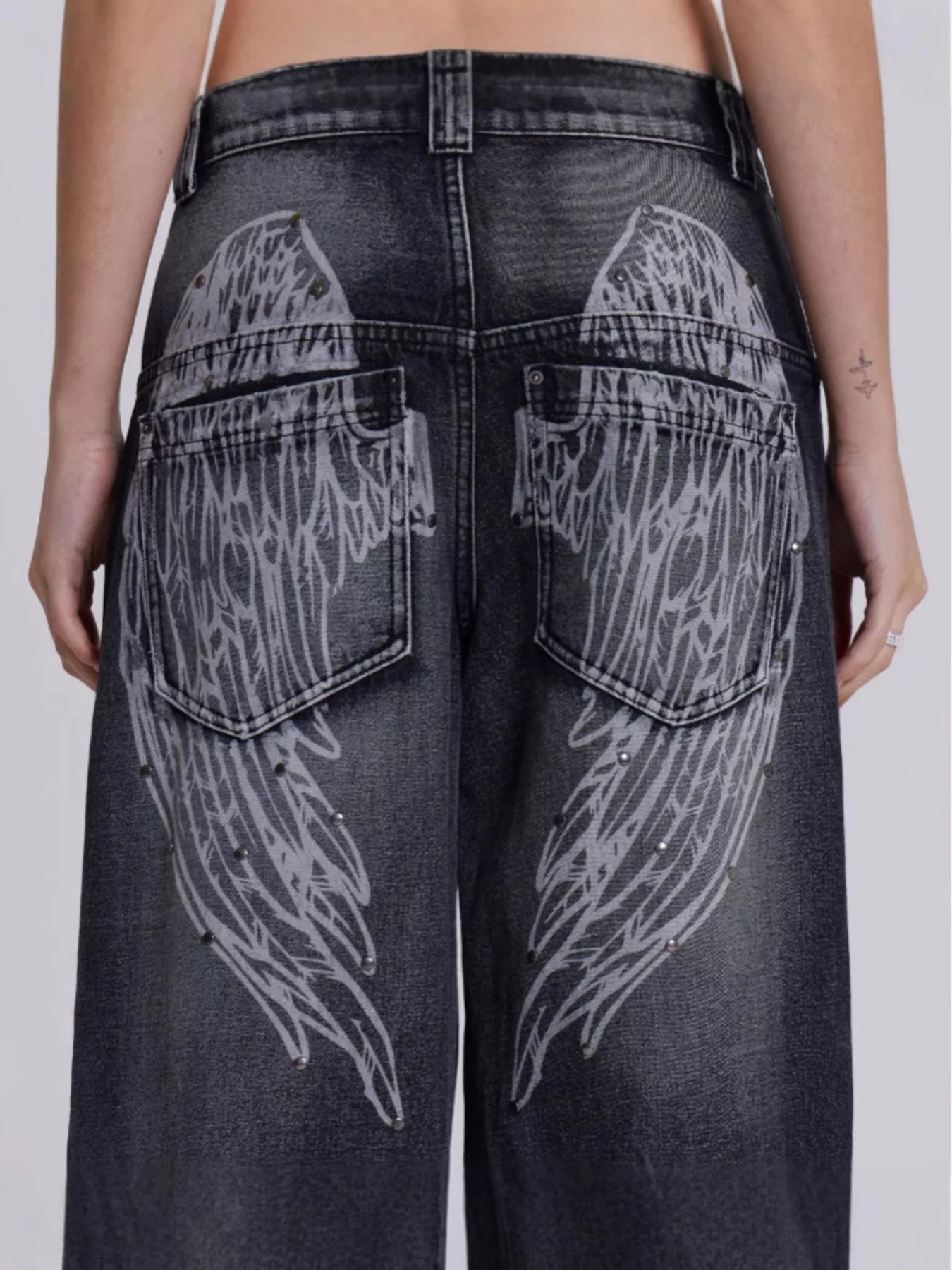 Vintage Wash Wide Leg Jeans - Image 3